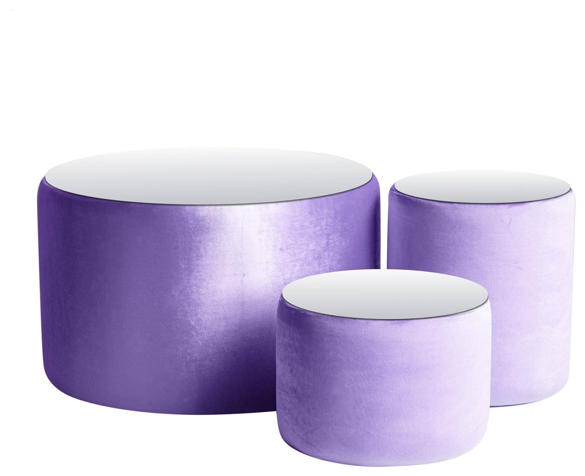Пуфы-столы НОРМАН лавандовые – набор из 3 #306