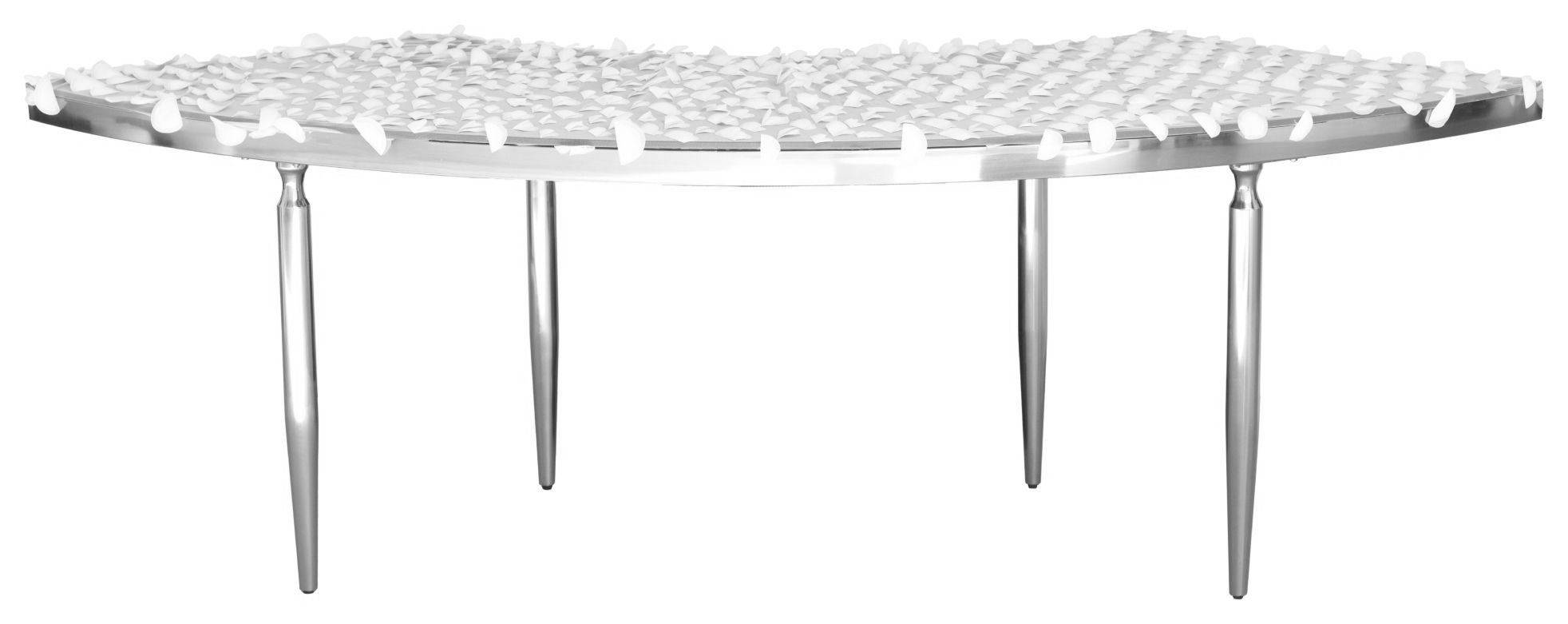 Стол-волна 1 секция серебряный КИПНИС белый #812