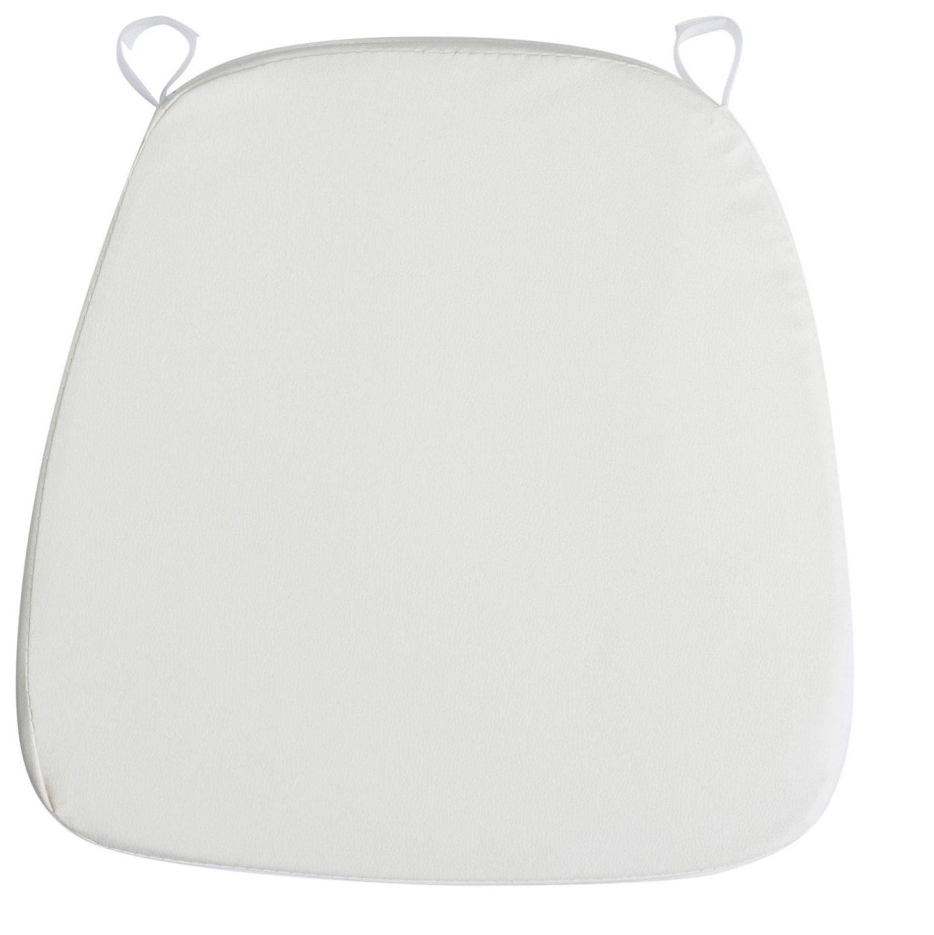 Мягкая ПОДУШКА для пластикового стула белая #807