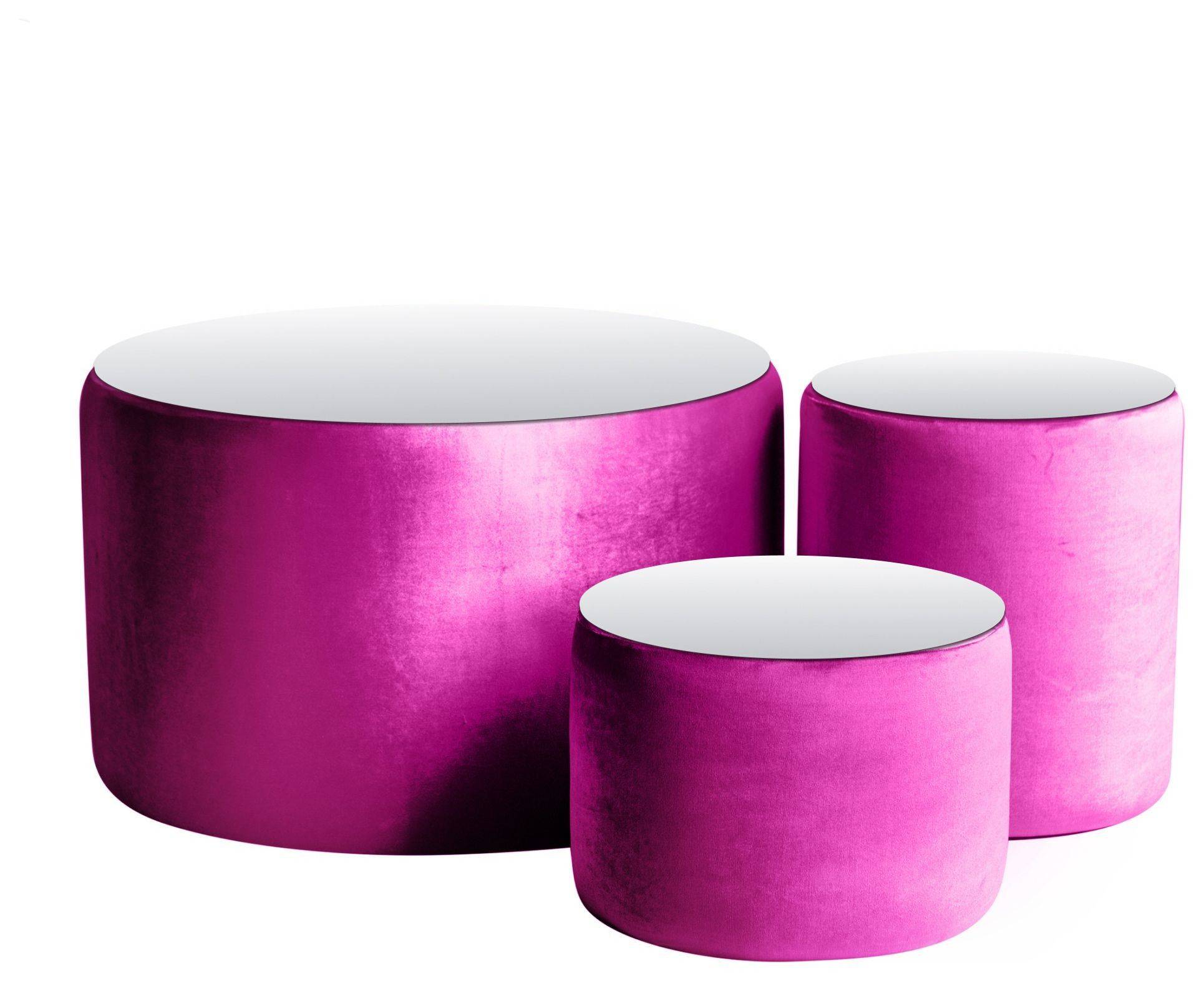 Пуфы-столы НОРМАН фуксия – набор из 3 #324