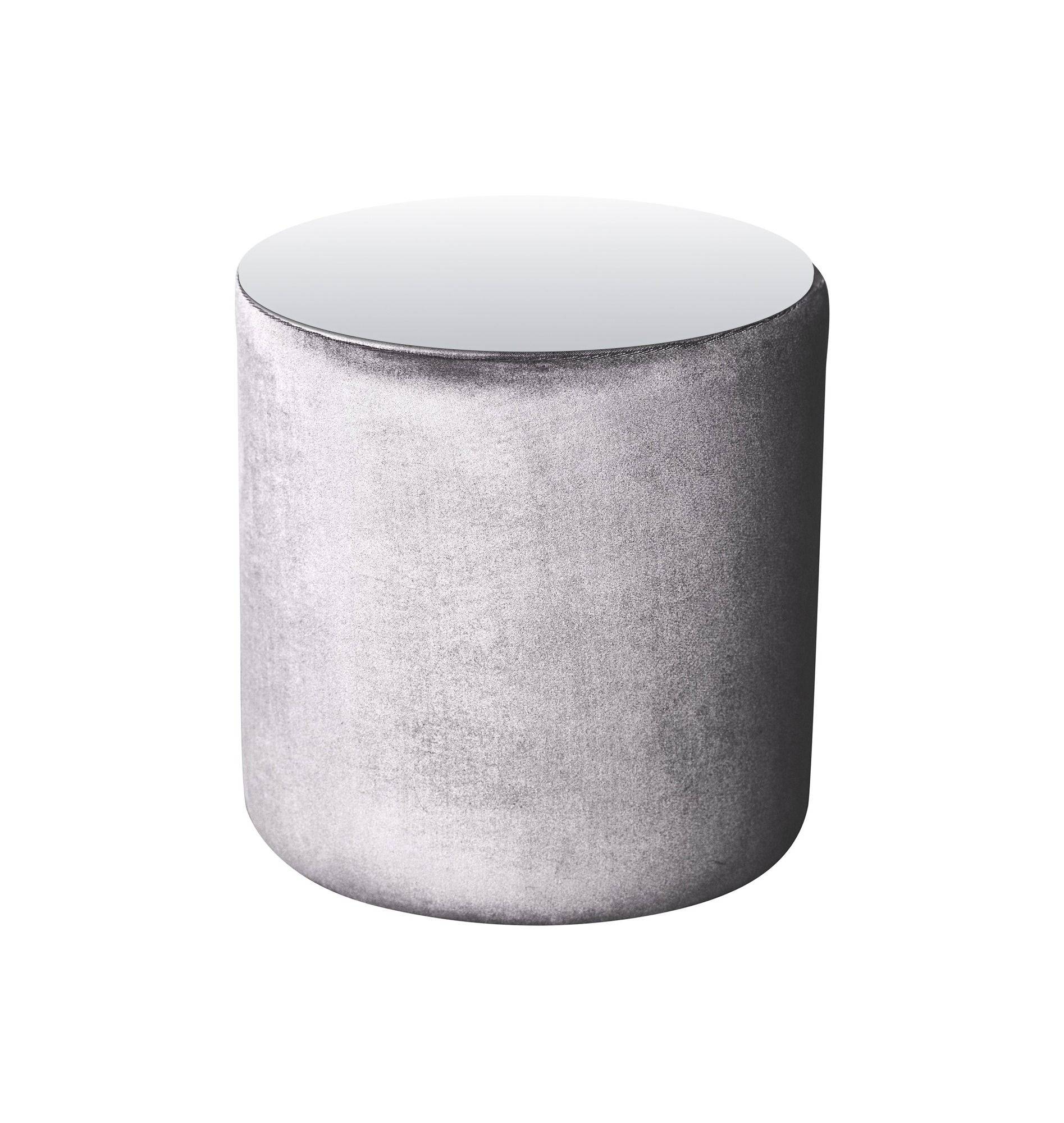 Пуф-стол средний НОРМАН пепельный с зеркальной столешницей #313