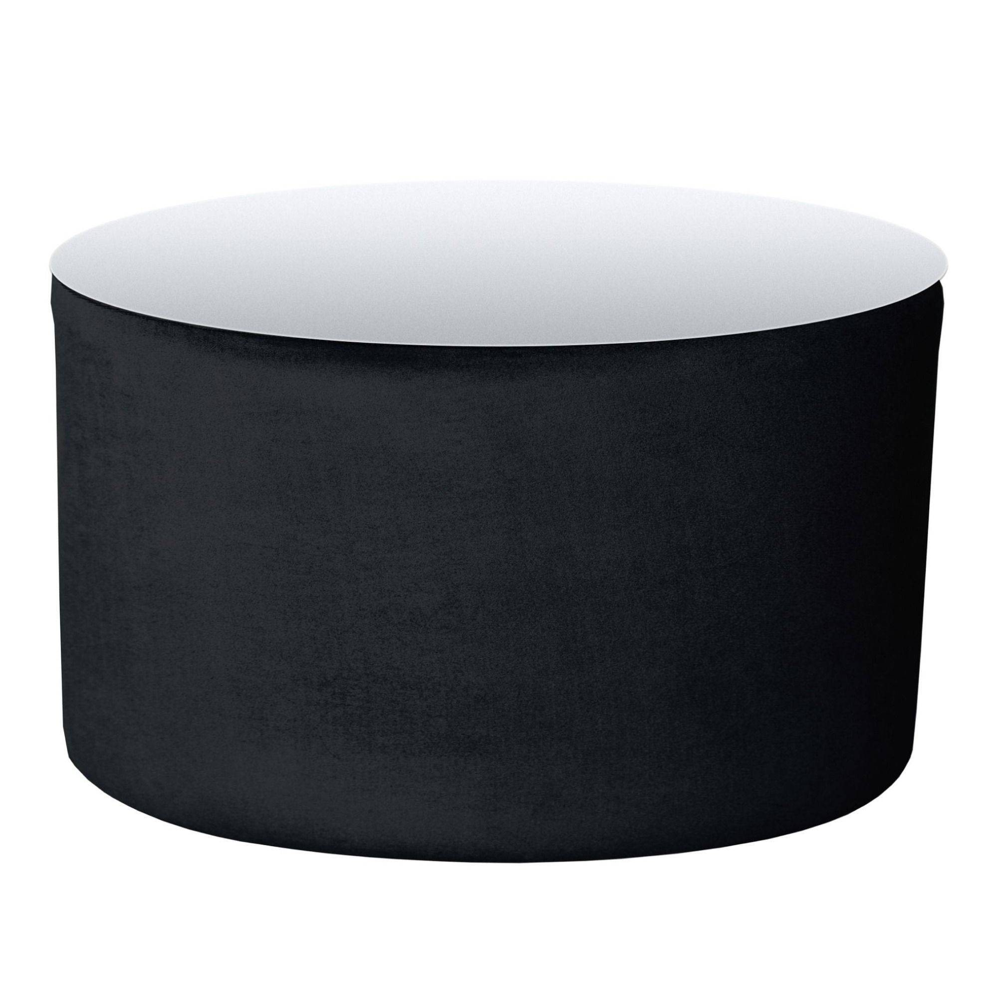 Пуф-стол НОРМАН черный с зеркальной столешницей #330
