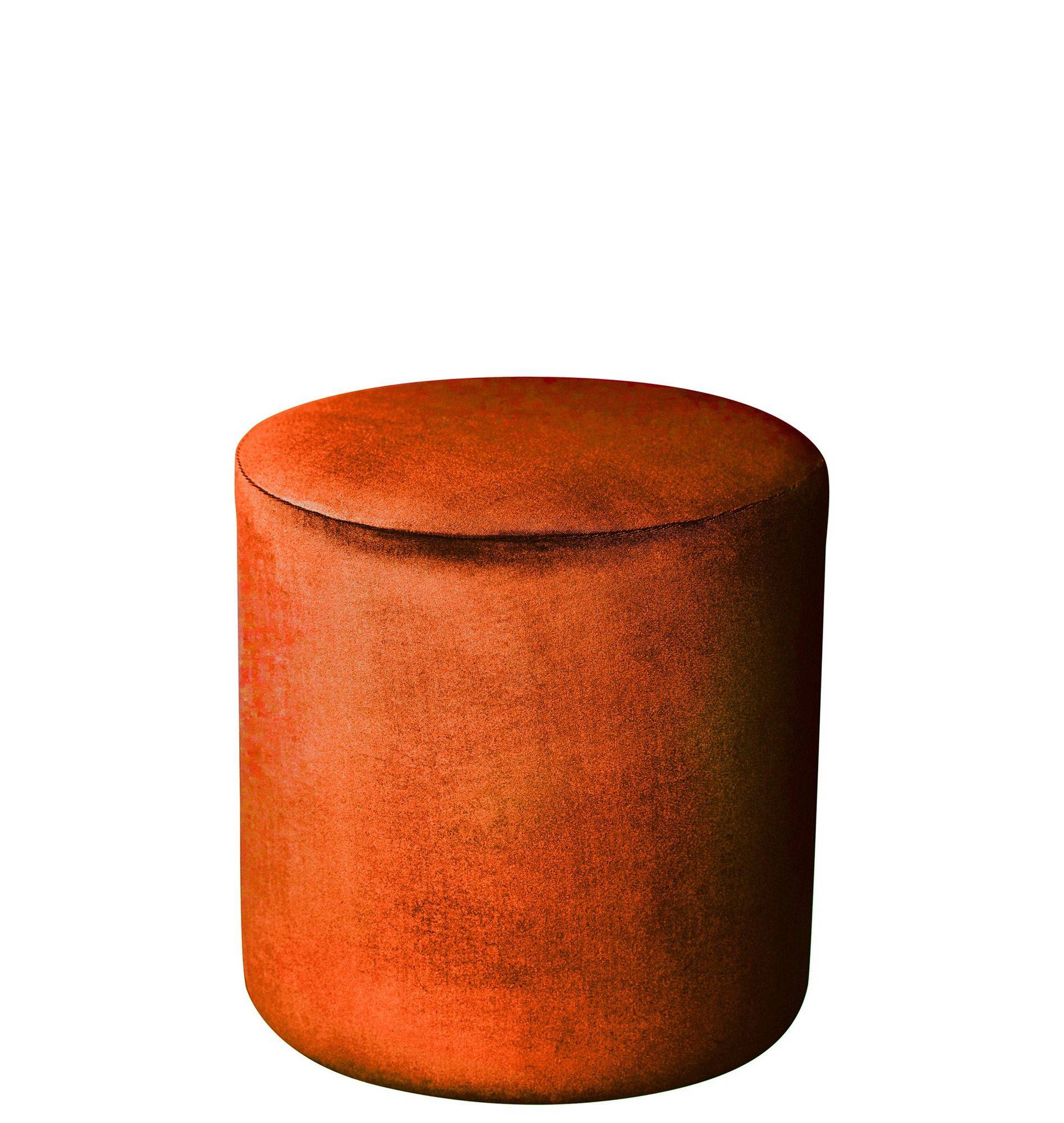 Пуф средний НОРМАН бархатный тыквенный #320