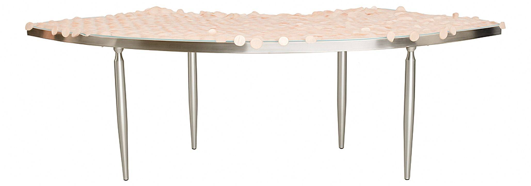 Стол-волна 1 секция серебряный КИПНИС пудровый #813