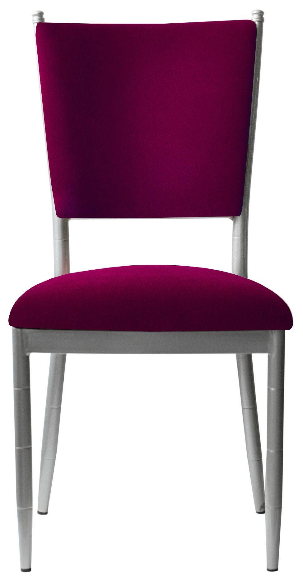 Стул серебряный БРЭМ бургунди бархатный #327