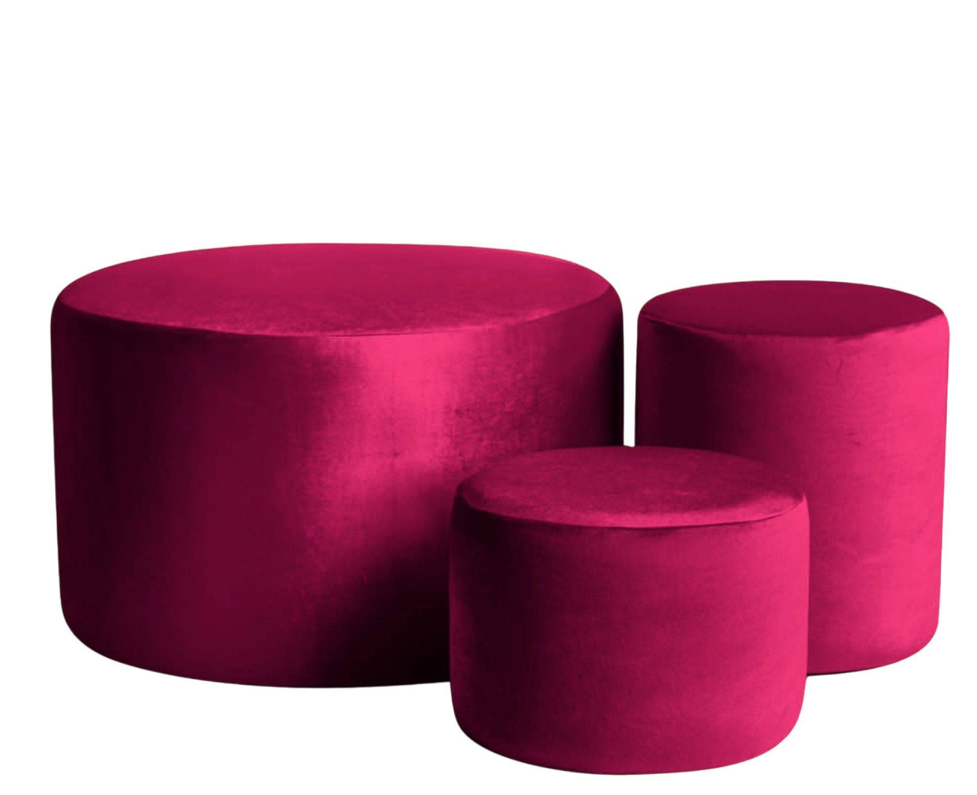Пуфы НОРМАН бордовые – набор из 3 #325