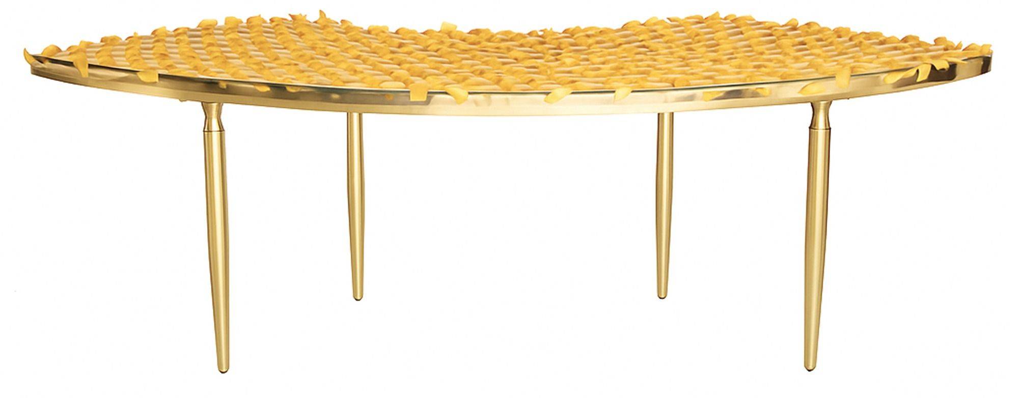 Стол-волна 1 секция золотой КИПНИС оранжевый #814