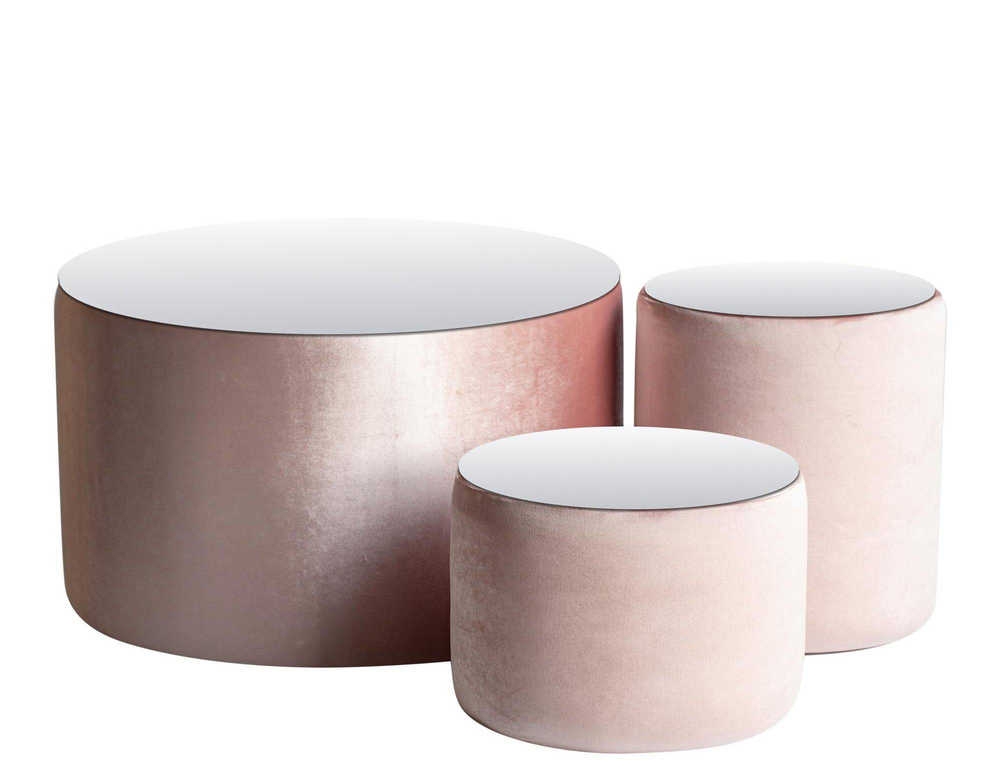 Пуфы-столы НОРМАН розовые – набор из 3 #304