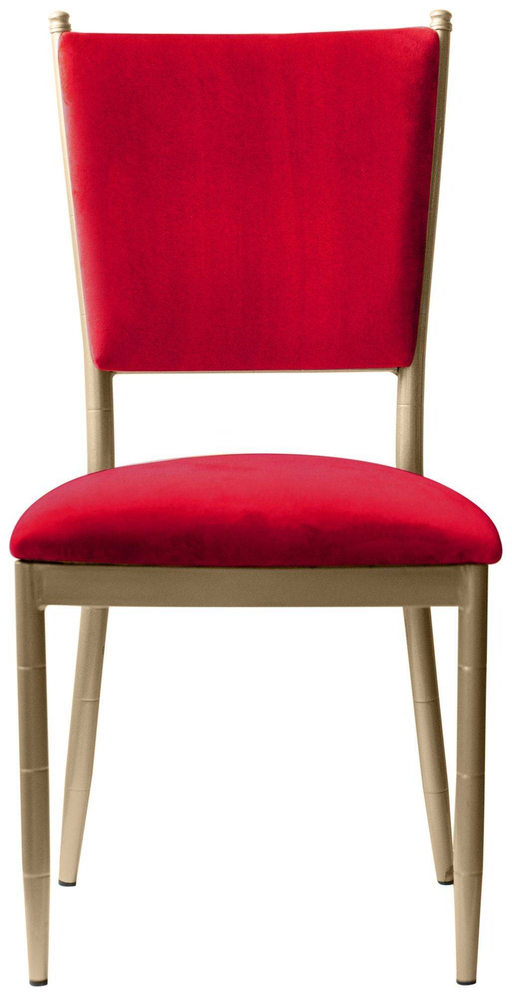 Стул золотой БРЭМ красный бархатный #323
