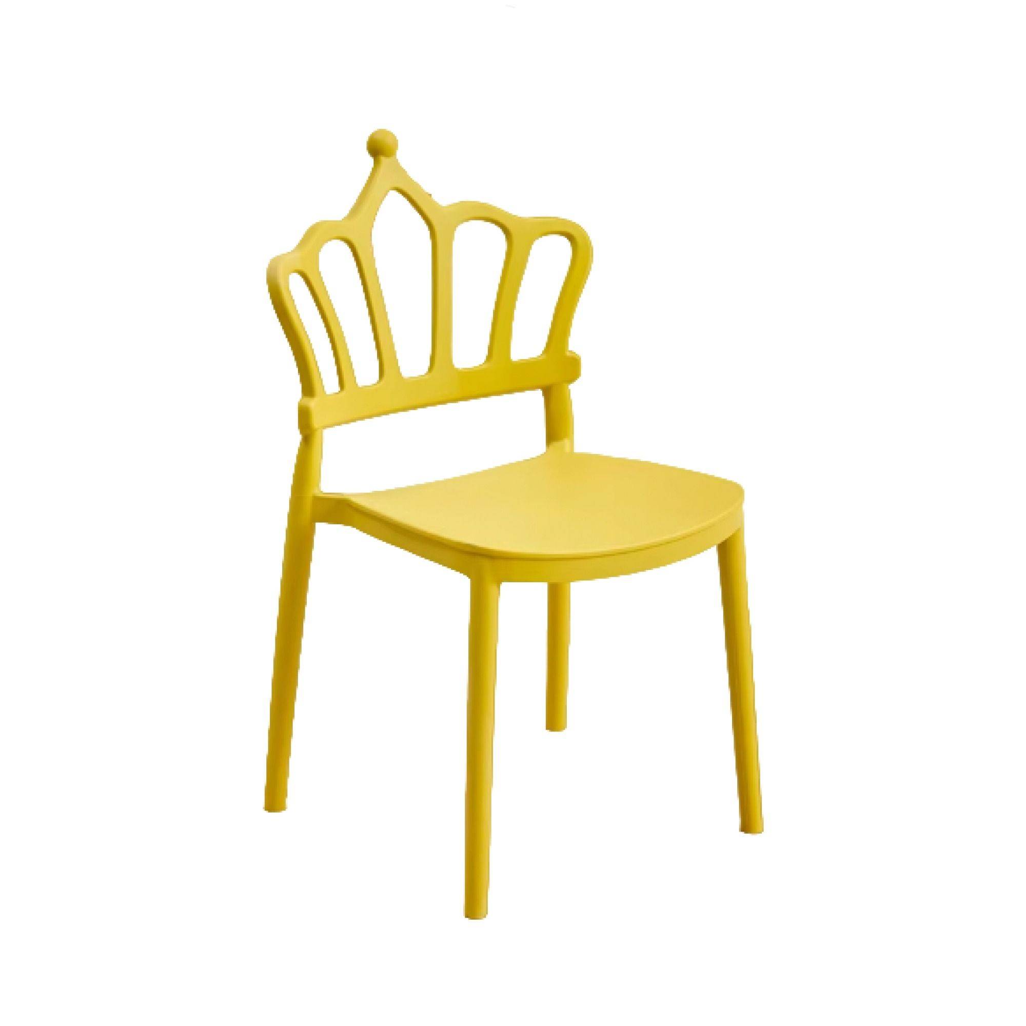 Стул МАДЖИ пластиковый детский желтого цвета в форме короны в аренду  | Go Rent