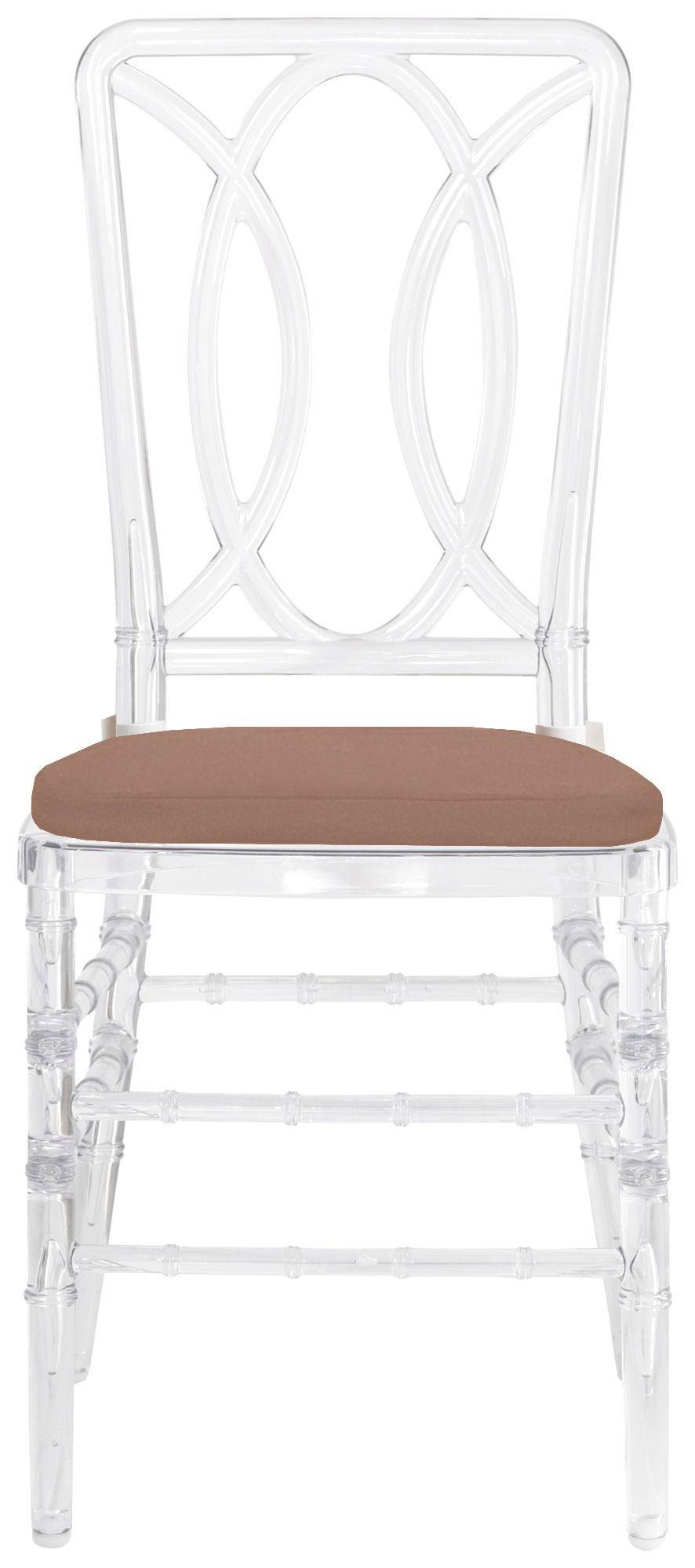 Стул ХЭМПСОН прозрачный с цвета кофе с молоком габардиновой подушкой #514