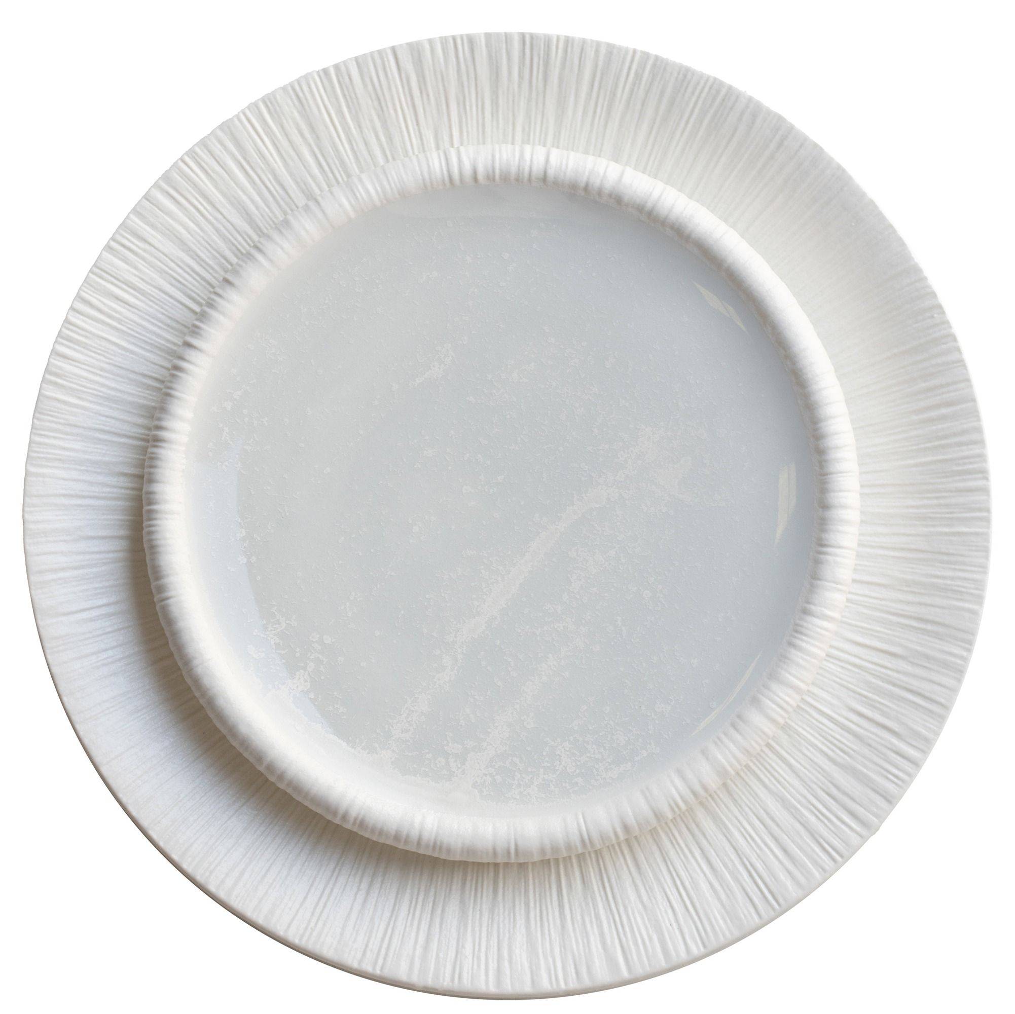 Набор из двух керамических тарелок МОФФО ручной работы: подстановочной и обеденной в аренду | Go Rent