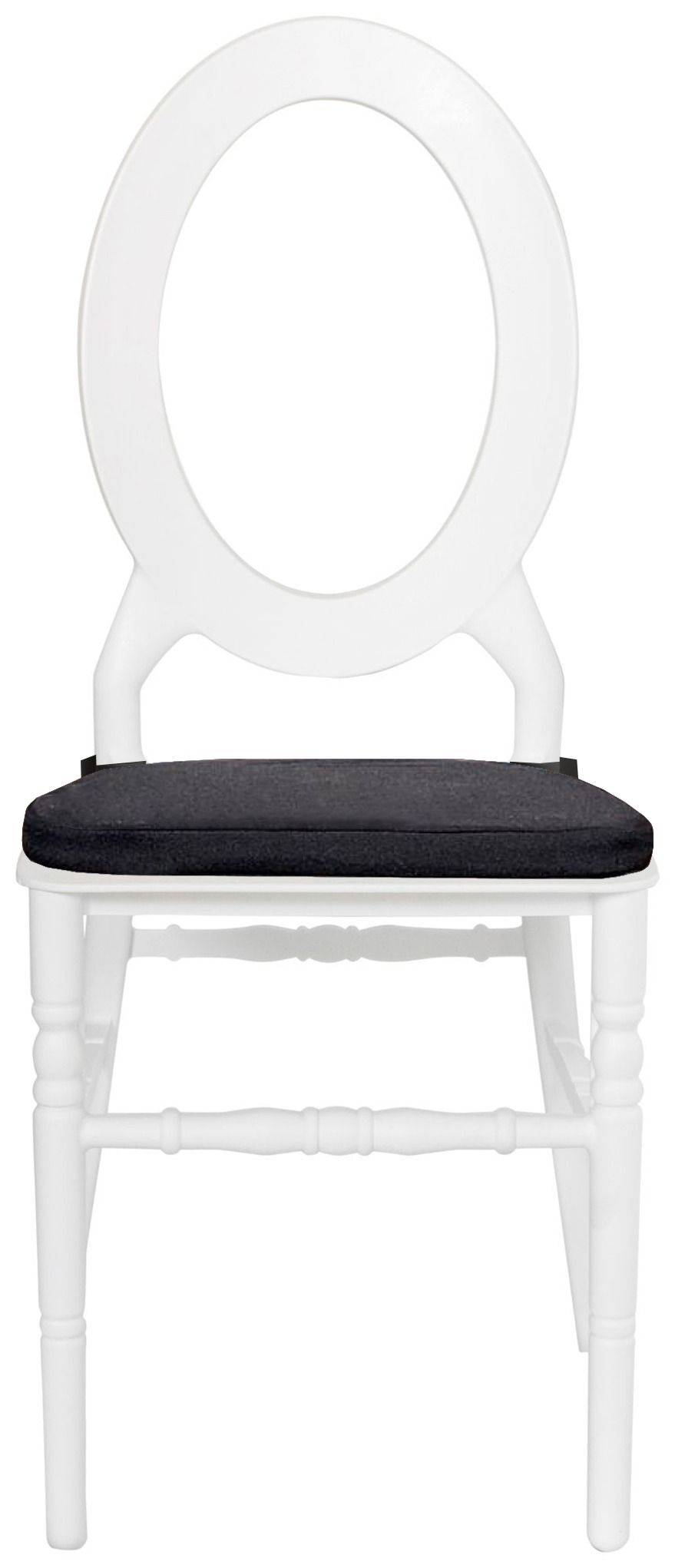 Стул ДОМИНГО белый с черной габардиновой подушкой #536