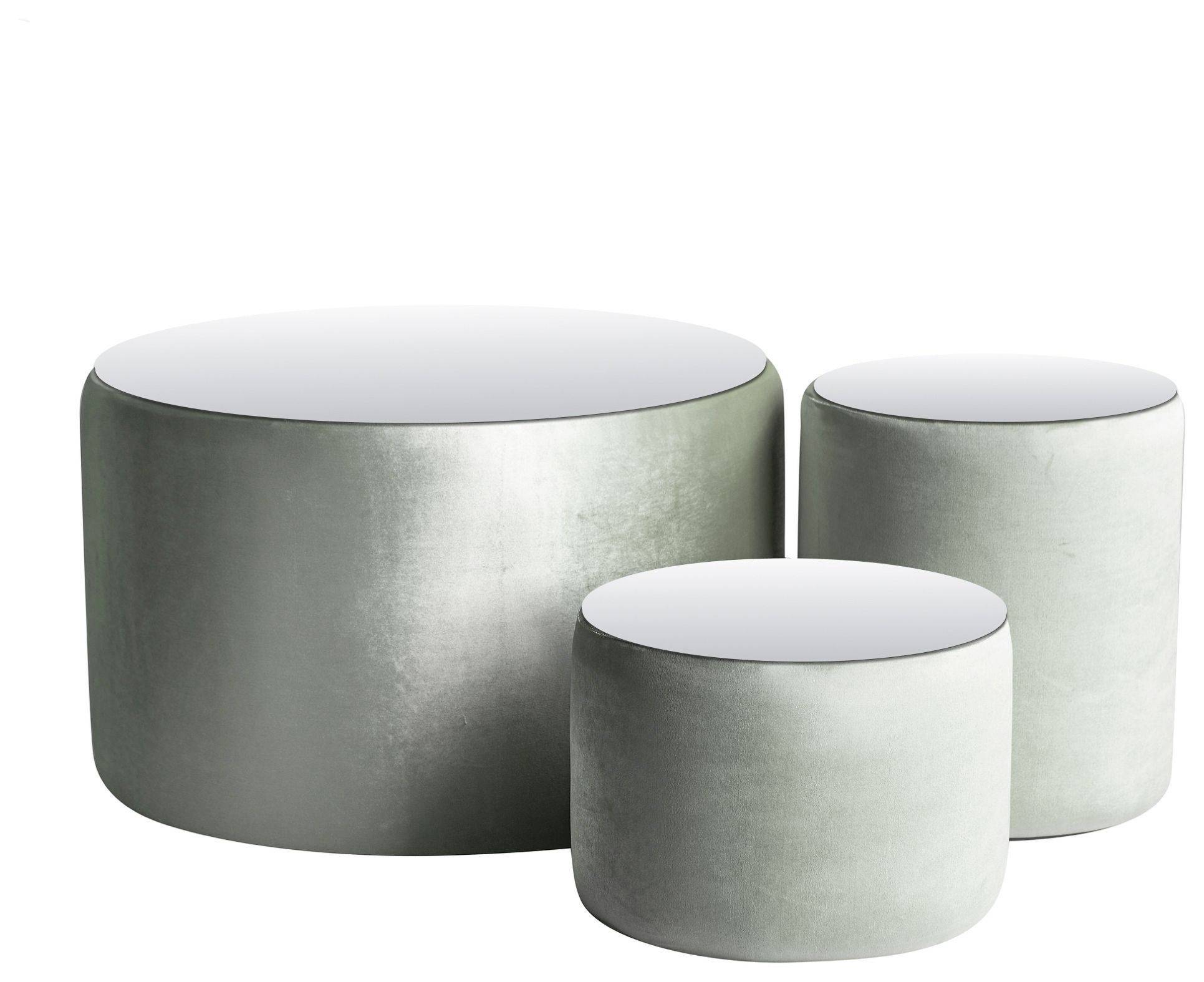 Пуфы-столы НОРМАН эвкалиптовые – набор из 3 #312