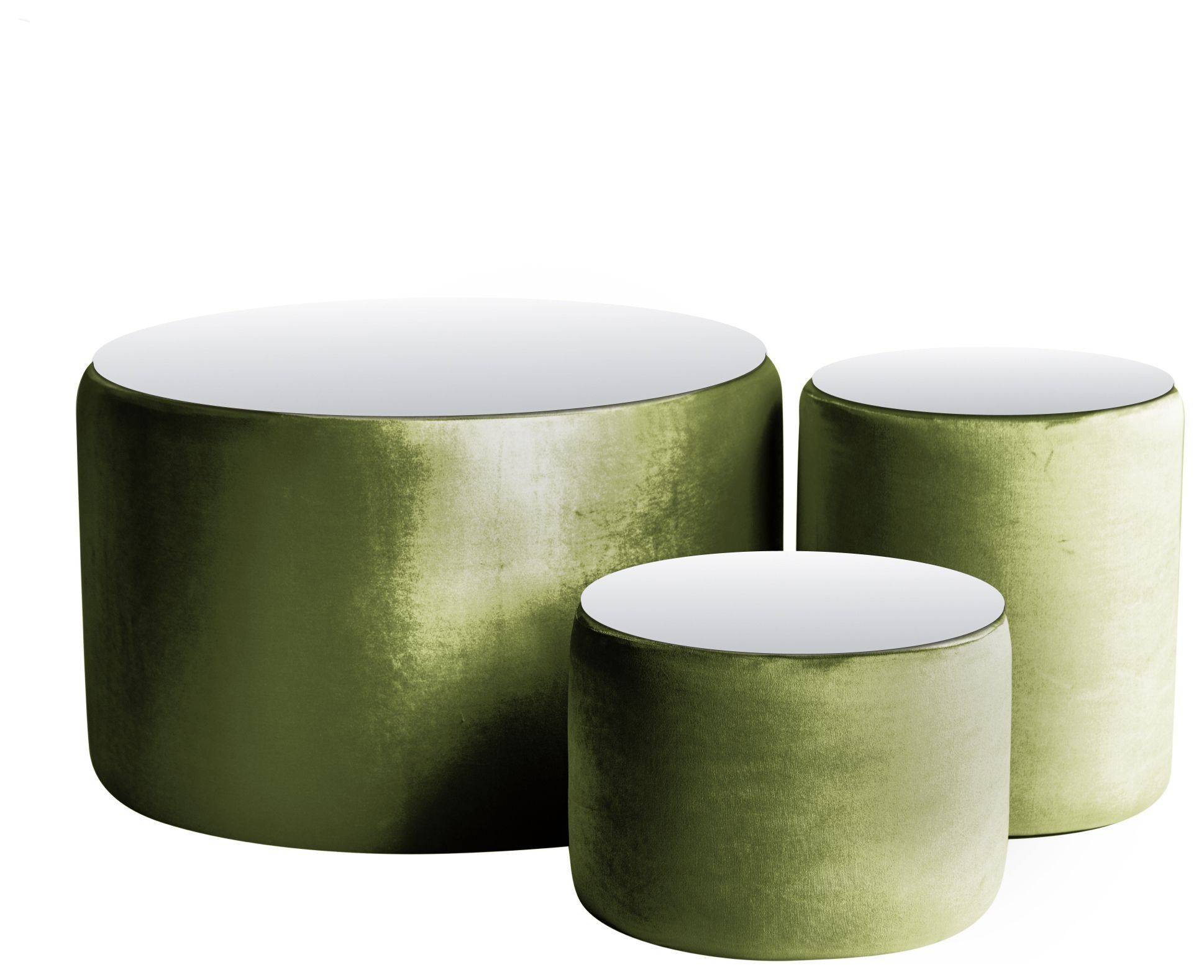 Пуфы-столы НОРМАН зеленые – набор из 3 #315