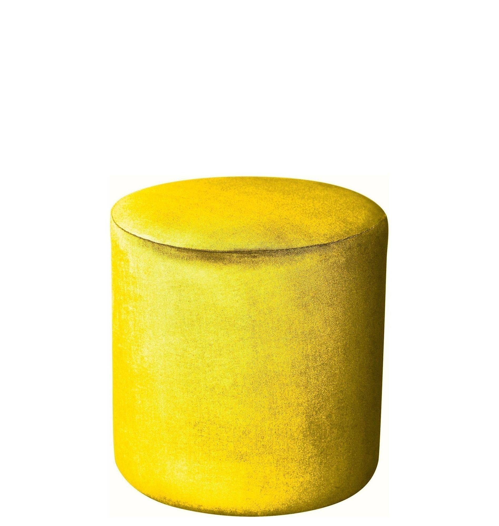 Пуф средний НОРМАН бархатный лимонный #314