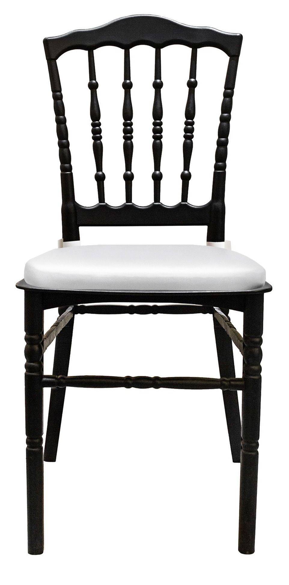 Стул черный УНИСОН с белой подушкой #807