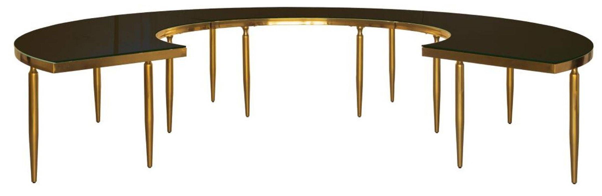 Модульный стол-волна Гейбл черно-золотой 3 секции - дизайнерская мебель для мероприятий в аренду | Go Rent