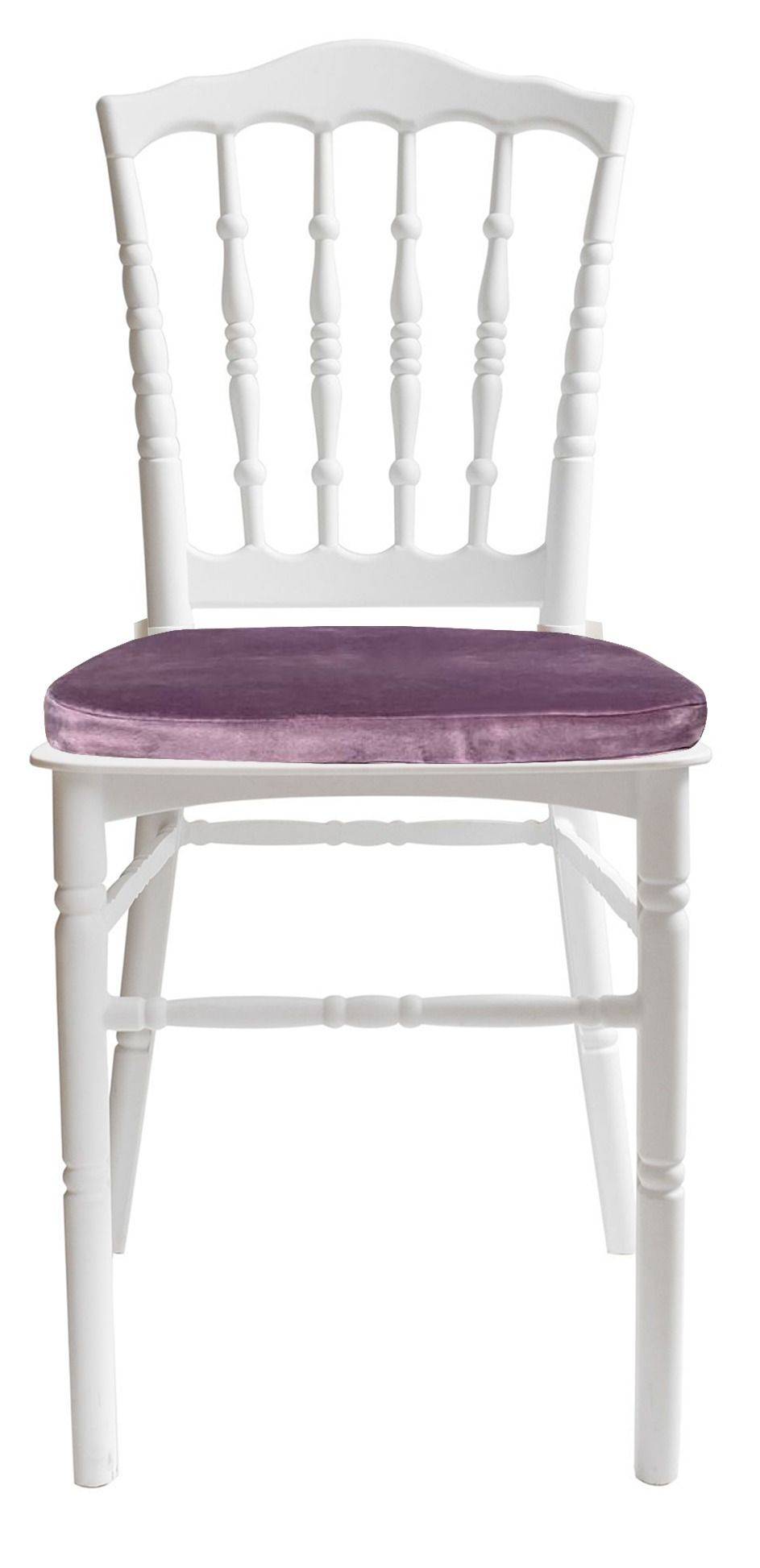 Стул белый УНИСОН с цвета пыльный инжир бархатной подушкой #418/419