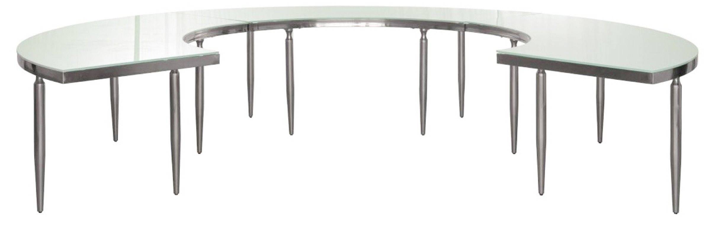 Модульный стол-волна Гейбл бело-серебряный 3 секции - дизайнерская мебель для мероприятий в аренду | Go Rent