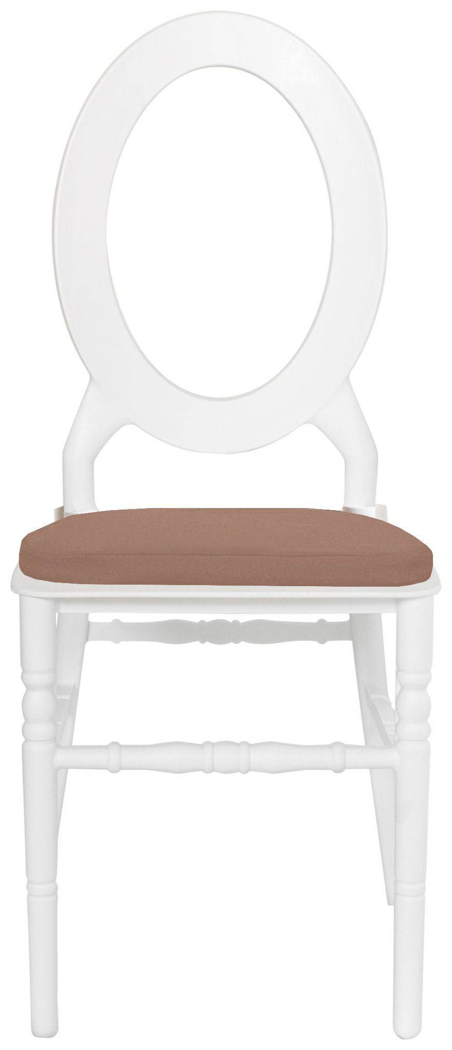 Стул ДОМИНГО белый с цвета кофе с молоком габардиновой подушкой #514