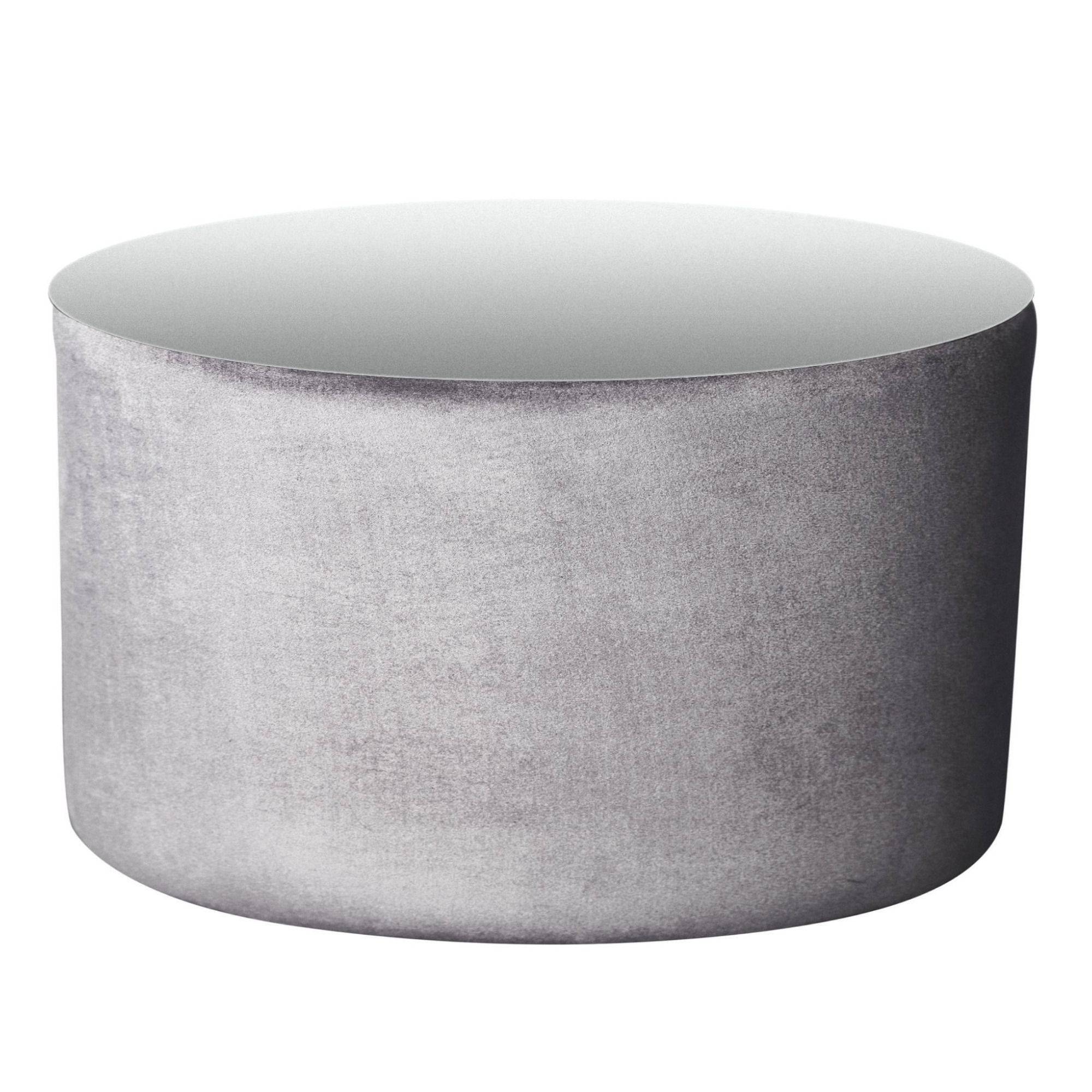 Пуф-стол НОРМАН пепельный с зеркальной столешницей #313