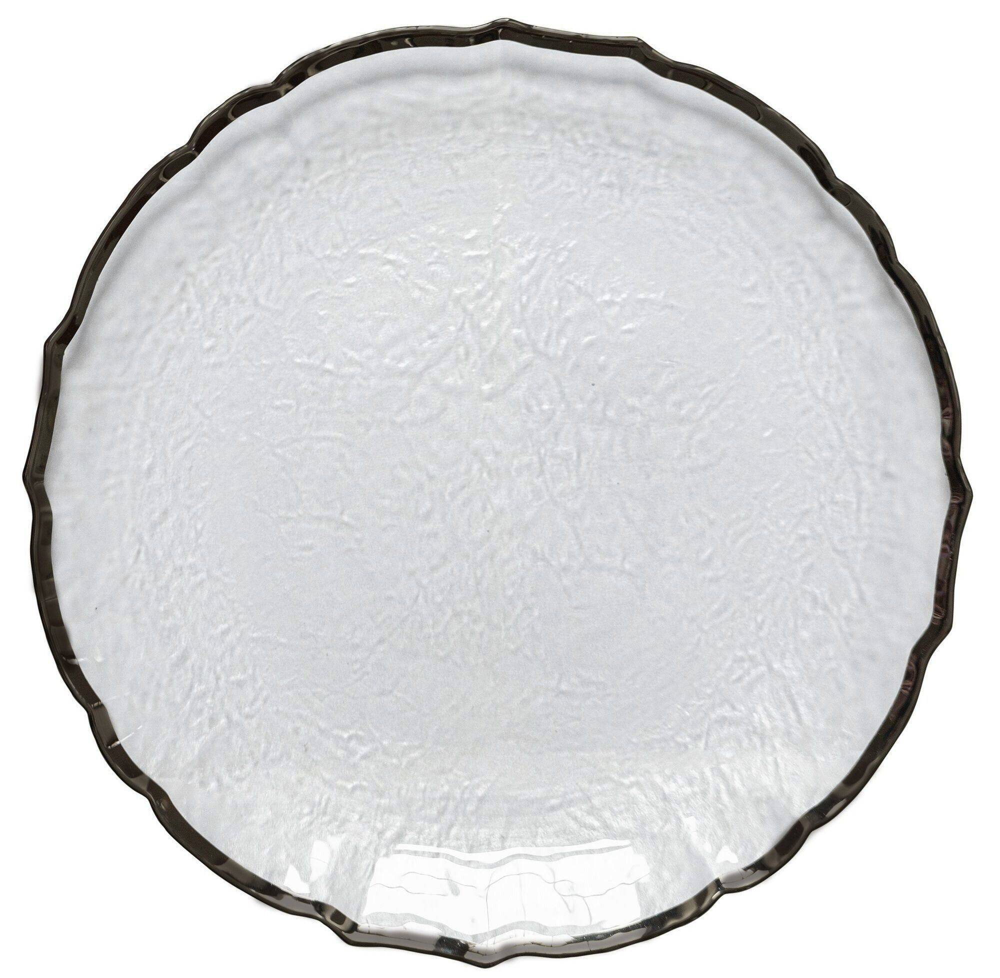 Тарелка БЕРГАНСА подстановочная с ЧЕРНЫМ кантом