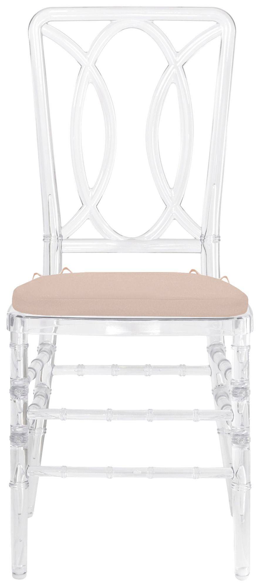 Стул ХЭМПСОН прозрачный с пудровой габардиновой подушкой #605