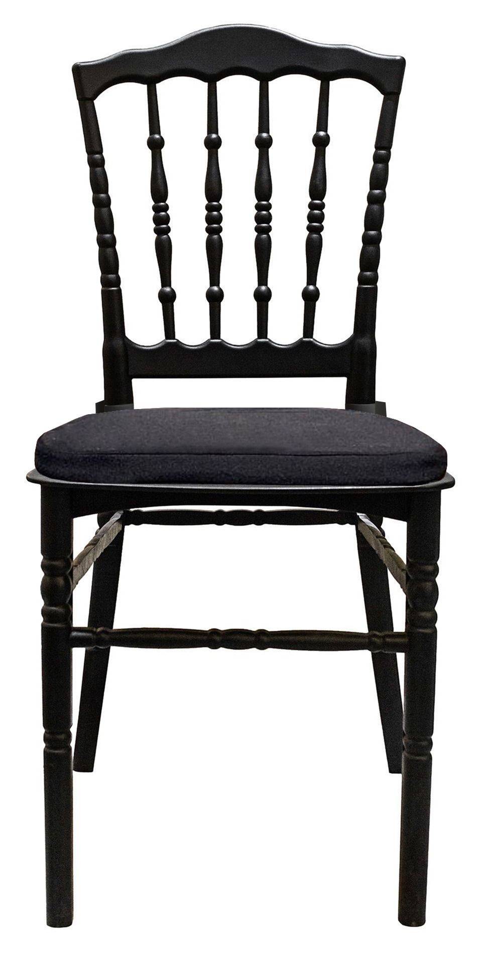 Стул черный УНИСОН с черной габардиновой подушкой #536