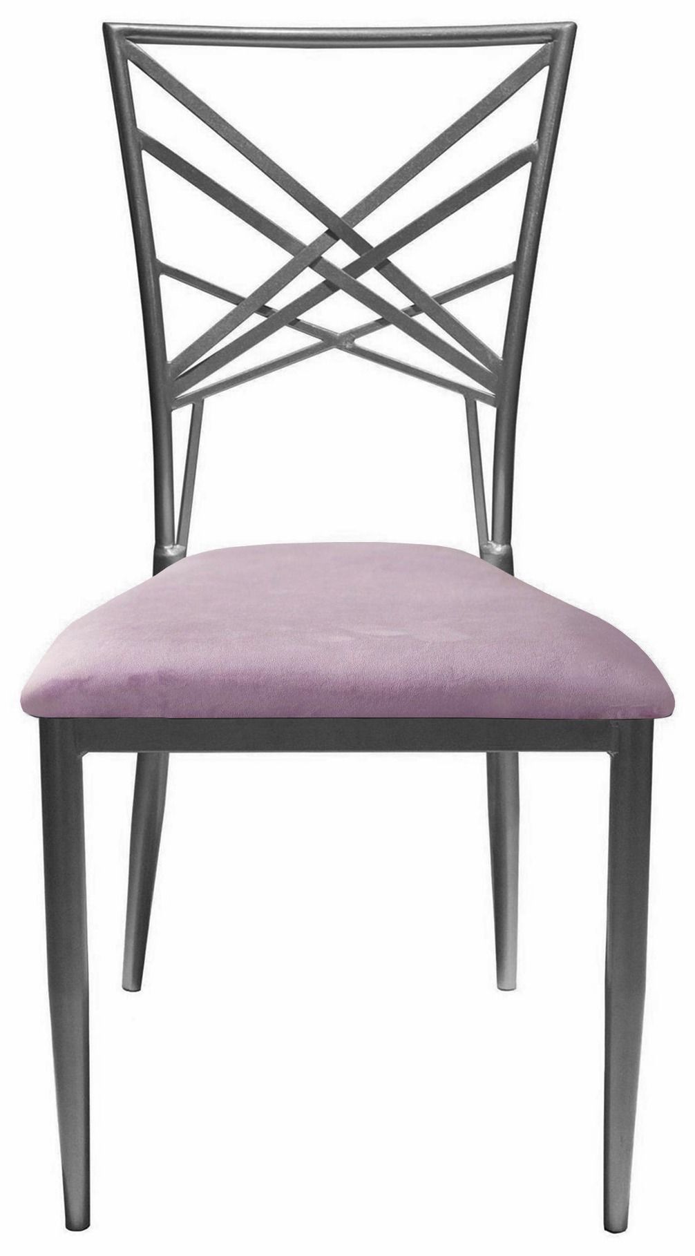 Стул серебряный ОКТАВА лиловый бархатный #425/426