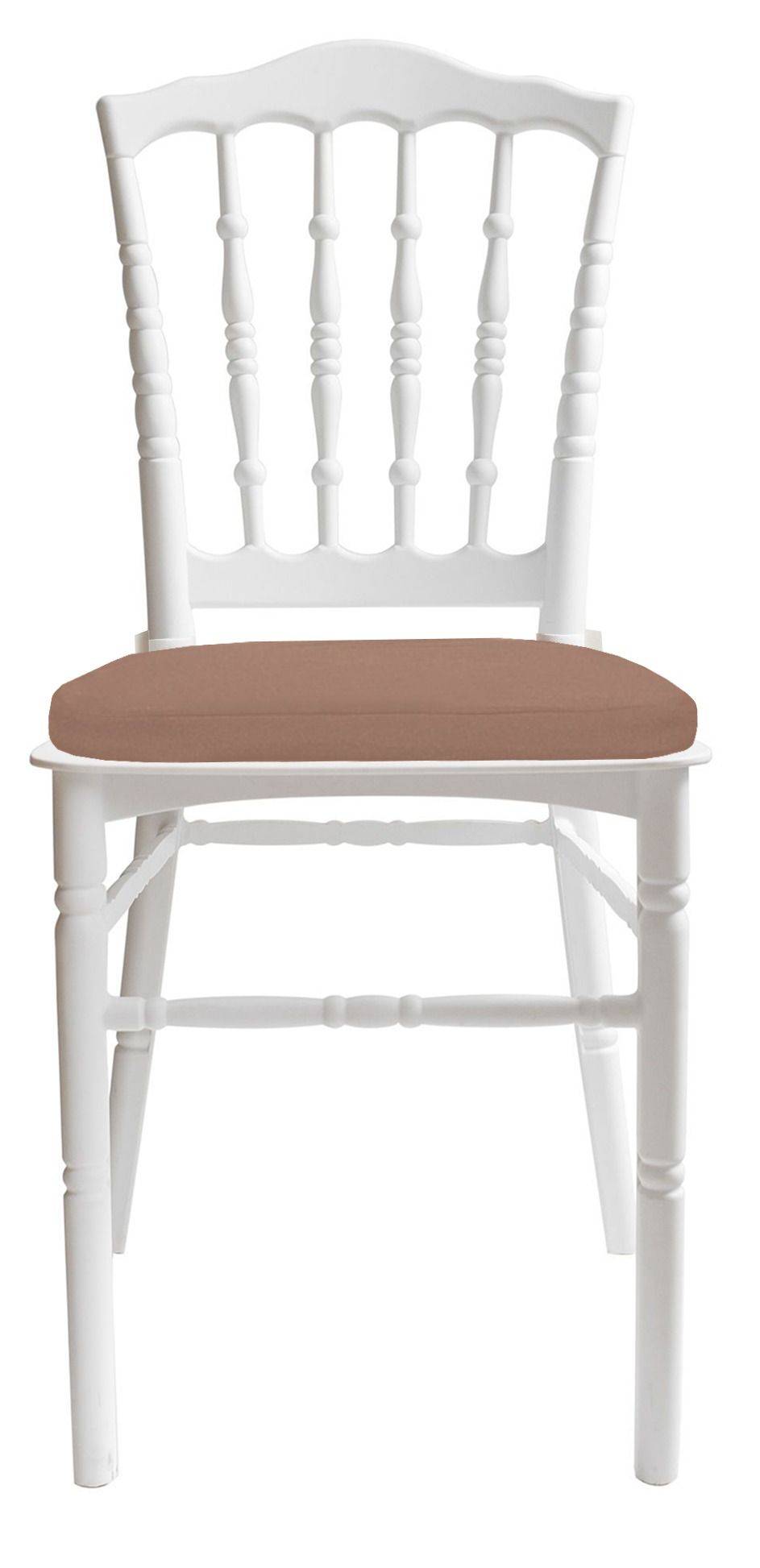 Стул белый УНИСОН с цвета кофе с молоком габардиновой подушкой #514