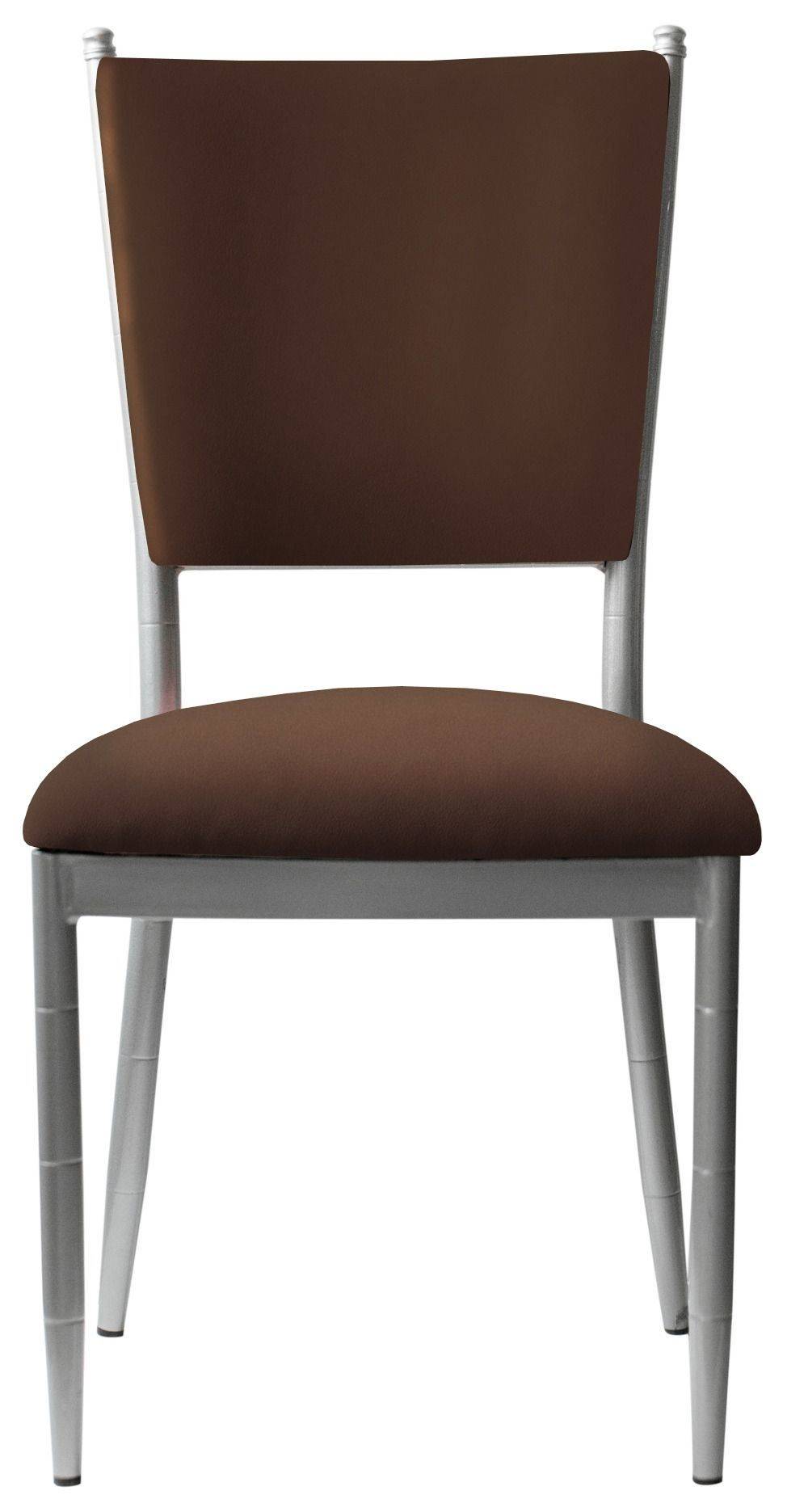 Стул серебряный БРЭМ шоколадный бархатный #338