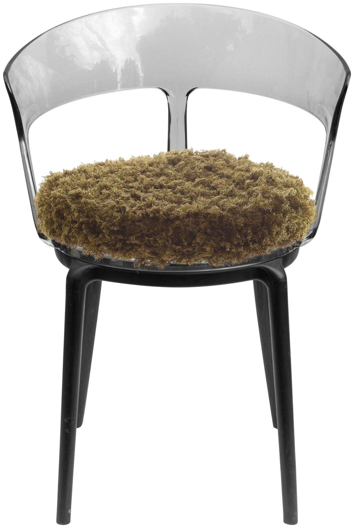 Стул дымчатый РУФФО с мшистой подушкой #810