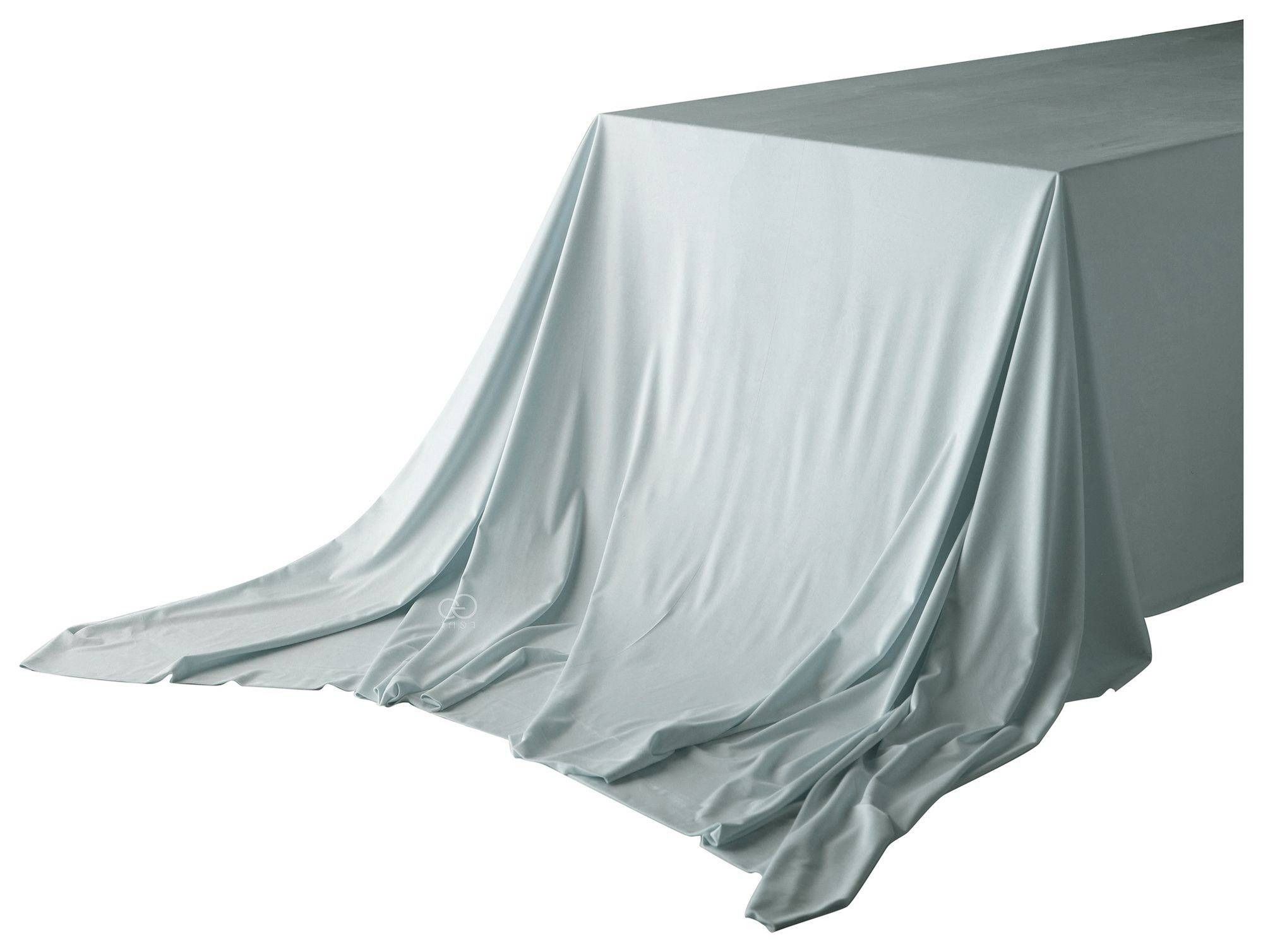 Скатерть прямоугольная БАРХАТНАЯ бесшовная Ларго XL СЕРО-ГОЛУБАЯ #106