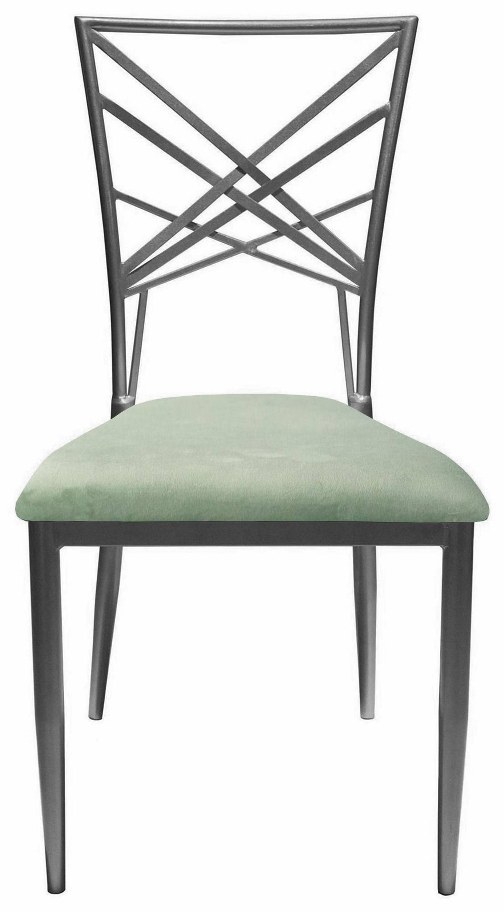 Стул серебряный ОКТАВА папоротниковый бархатный #412