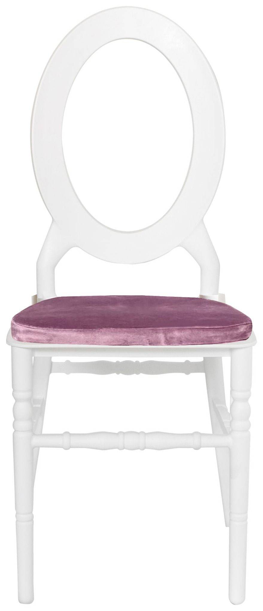 Стул ДОМИНГО белый с цвета пыльный инжир бархатной подушкой #418/419
