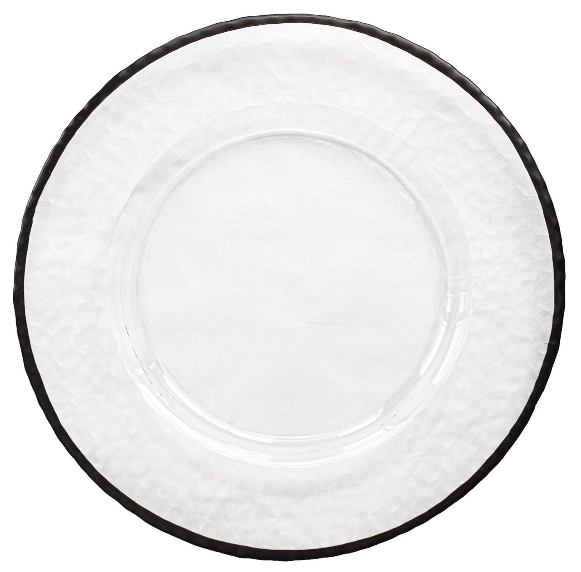 Тарелка ДАМРАУ подстановочная с ГРАФИТОВЫМ кантом