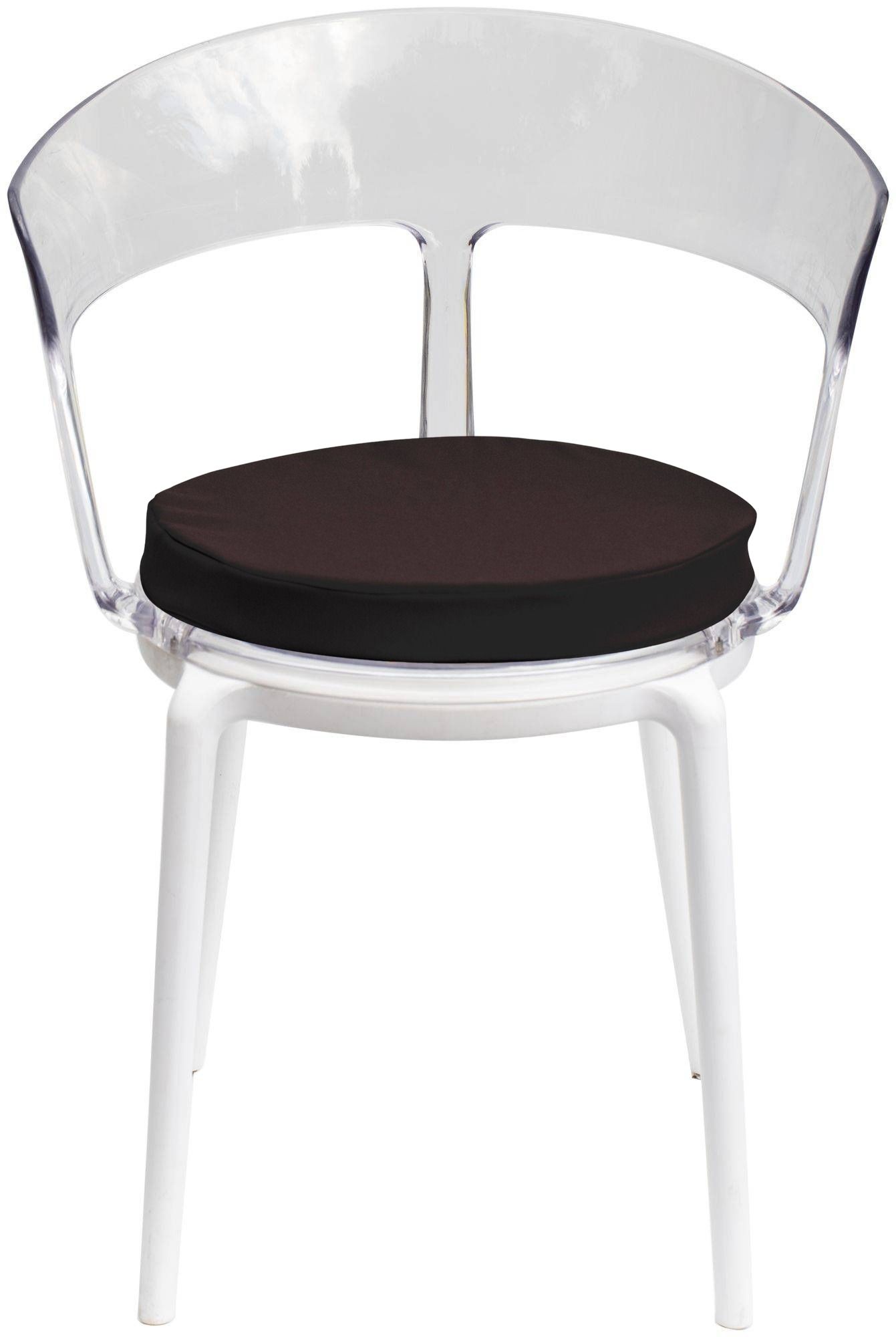 Стул прозрачный РУФФО с шоколадной габардиновой подушкой #537