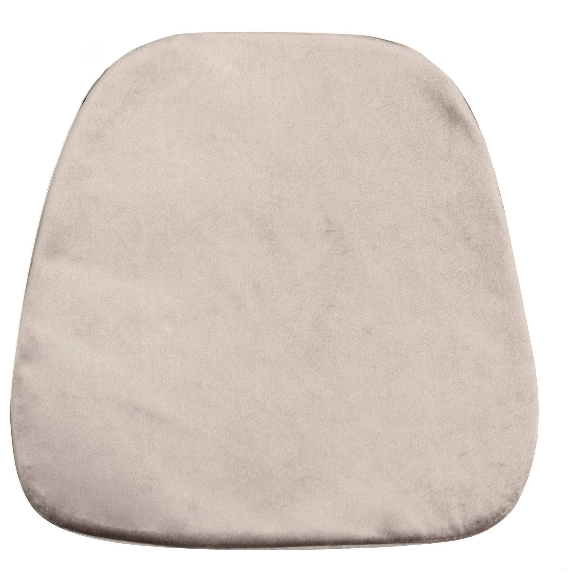 Мягкая ПОДУШКА для пластикового стула бархатная бежевая #403