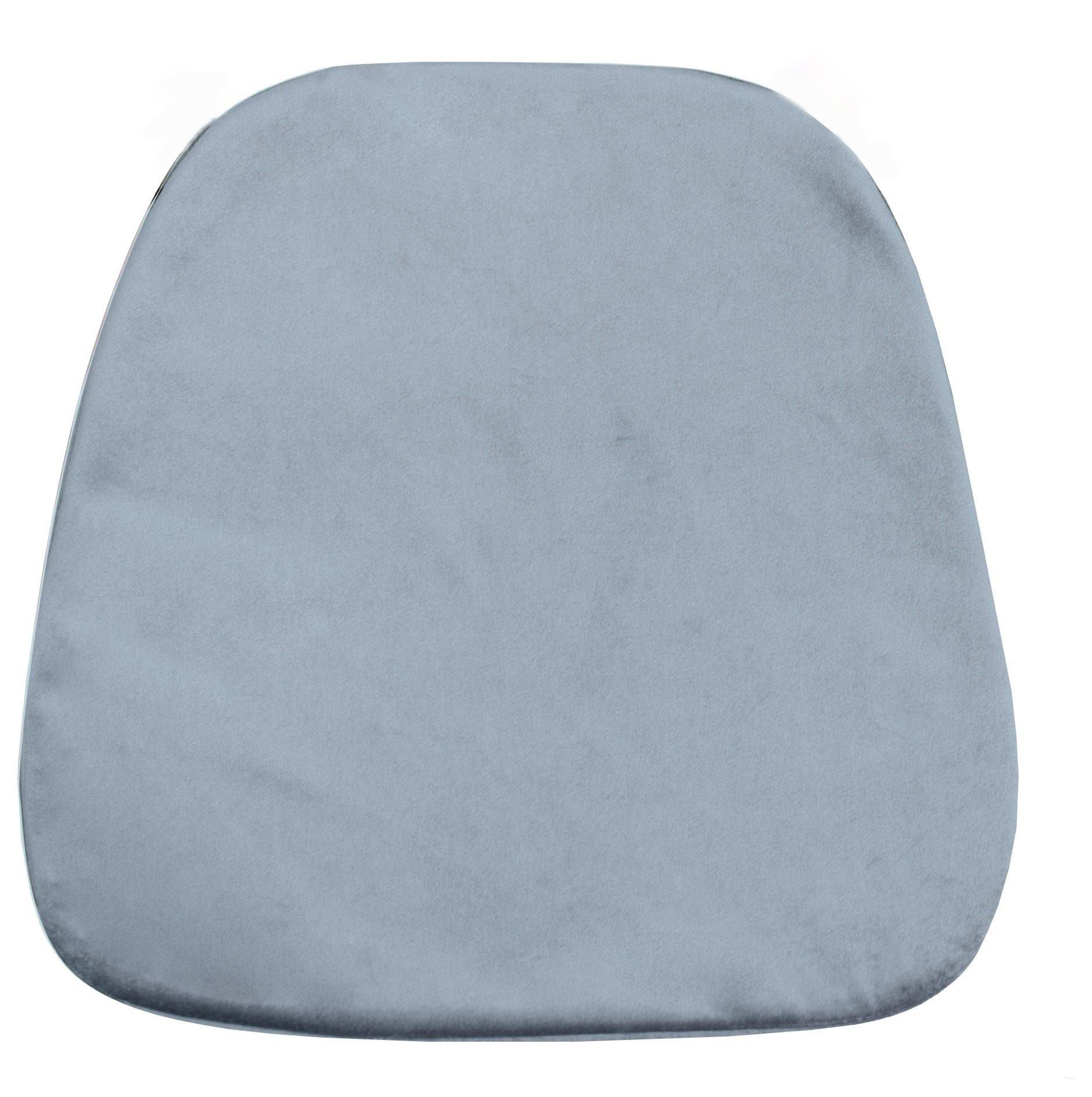 Мягкая ПОДУШКА для пластикового стула бархатная серо-голубая #307