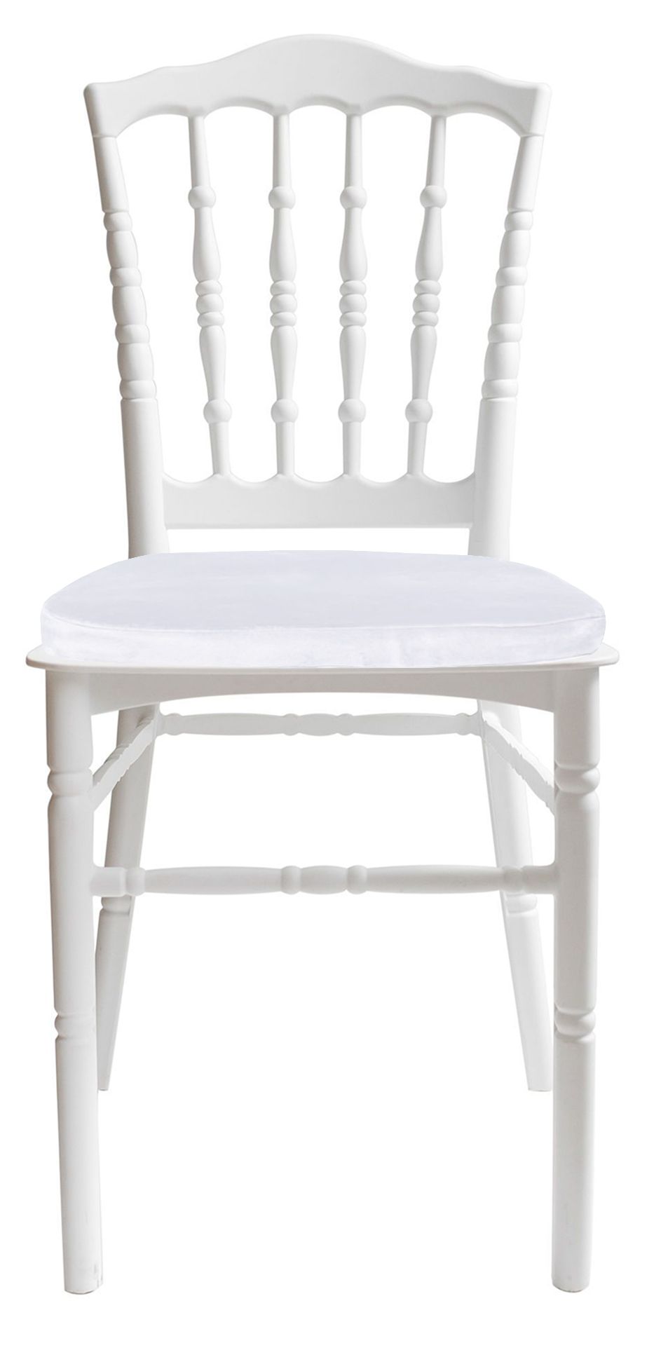 Стул белый УНИСОН с белой бархатной подушкой #301