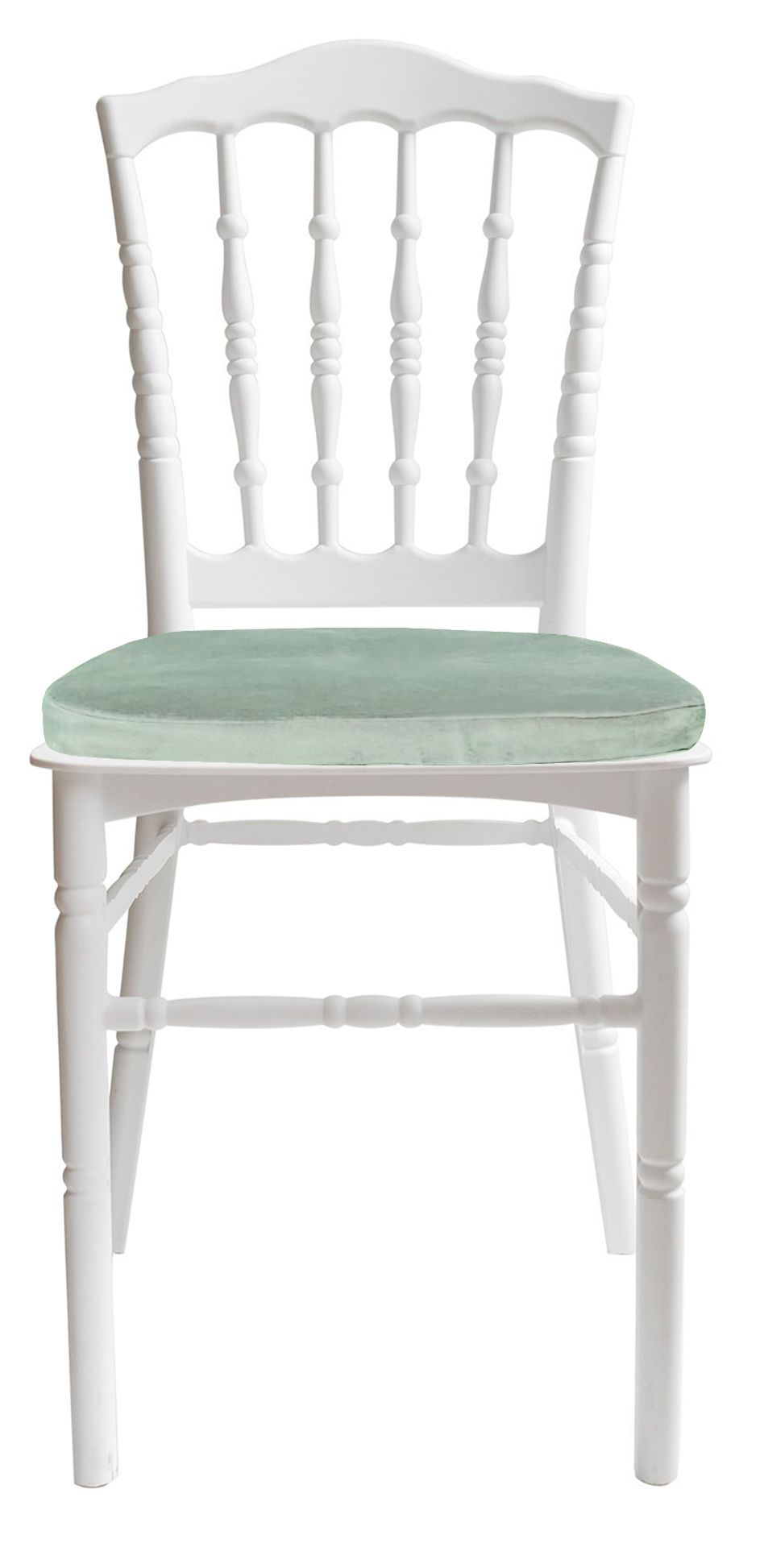 Стул белый УНИСОН с эвкалиптовой бархатной подушкой #312