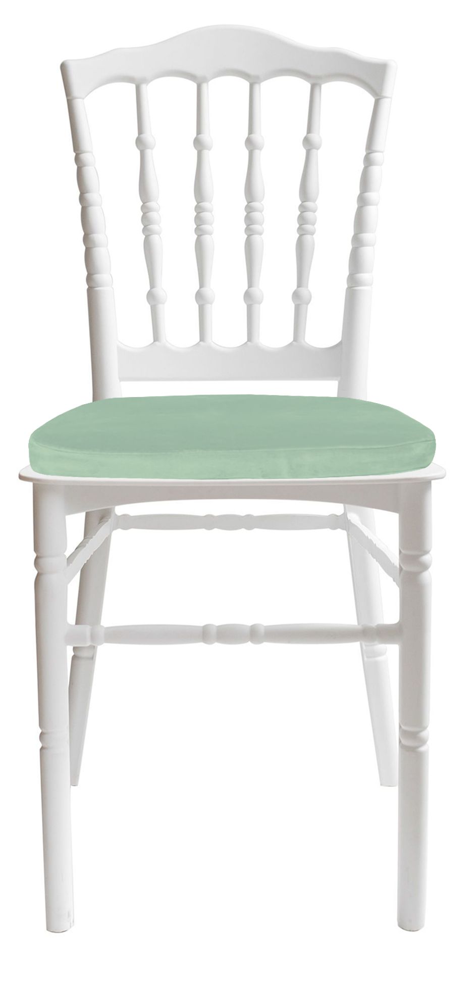 Стул белый УНИСОН с папоротниковой бархатной подушкой #412