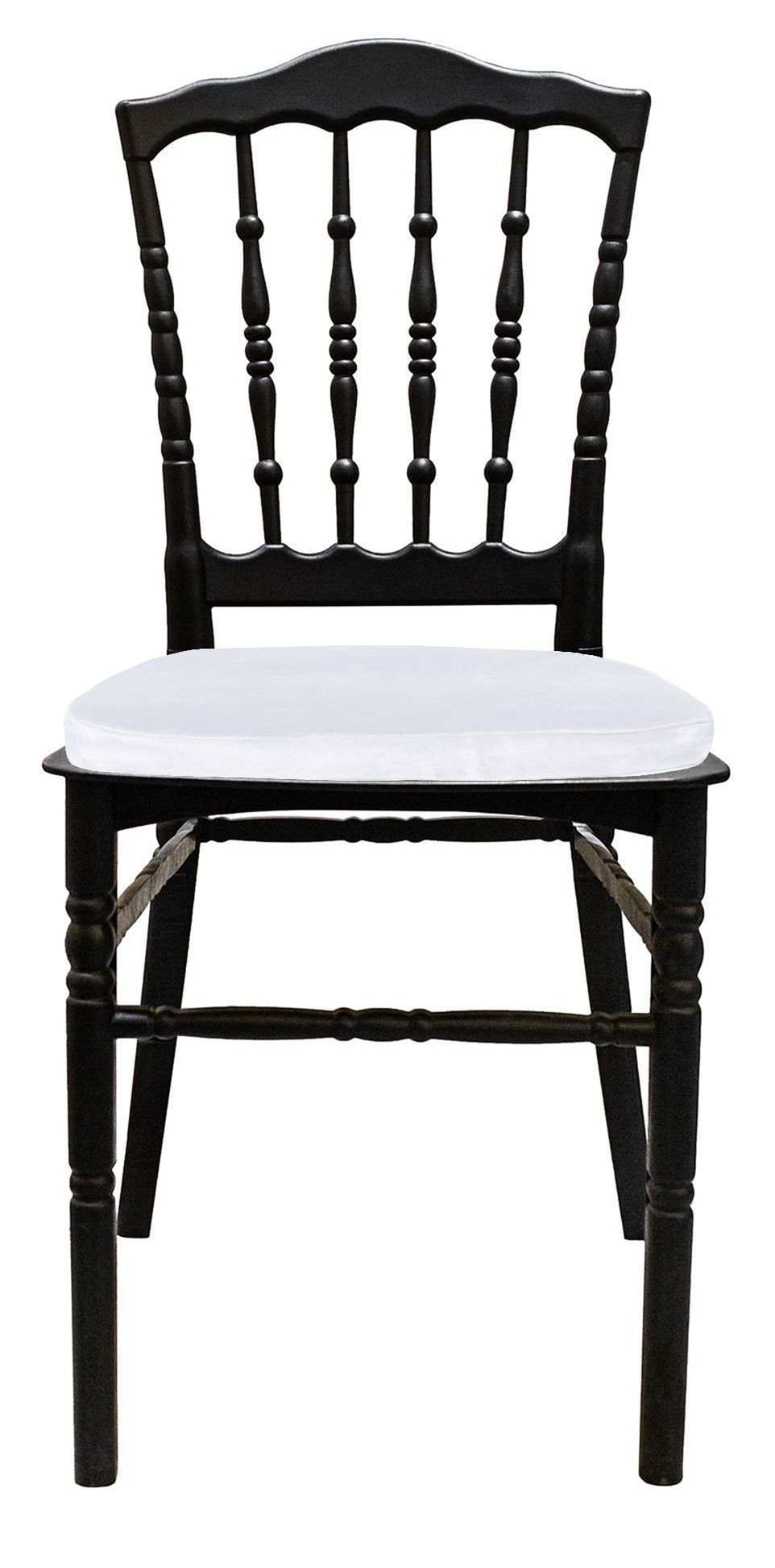 Стул черный УНИСОН с белой бархатной подушкой #301