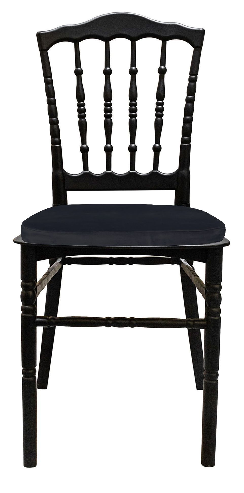 Стул черный УНИСОН с черной бархатной подушкой #330