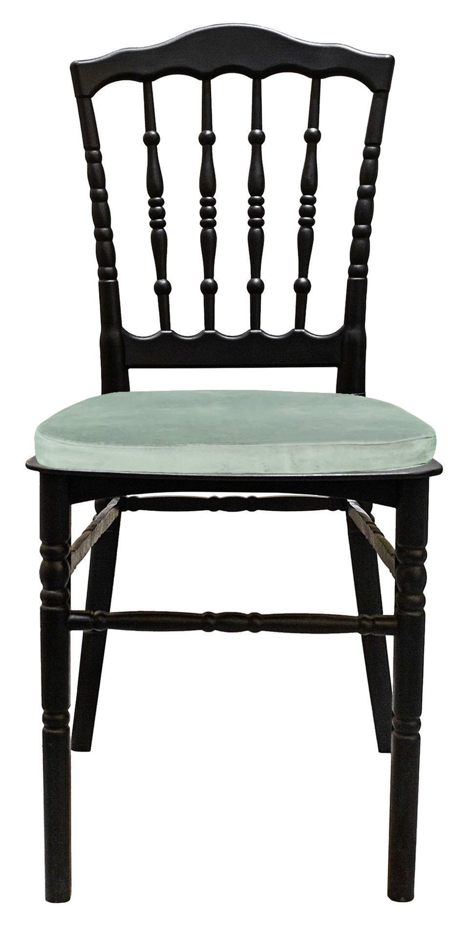 Стул черный УНИСОН с эвкалиптовой бархатной подушкой #312