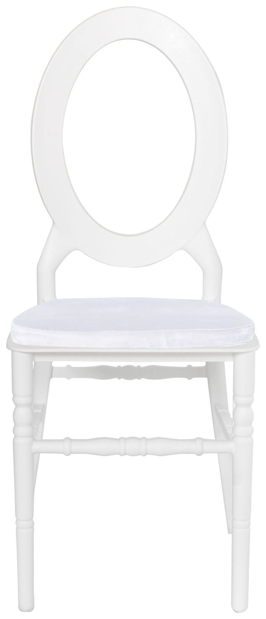 Стул ДОМИНГО белый с белой бархатной подушкой #301