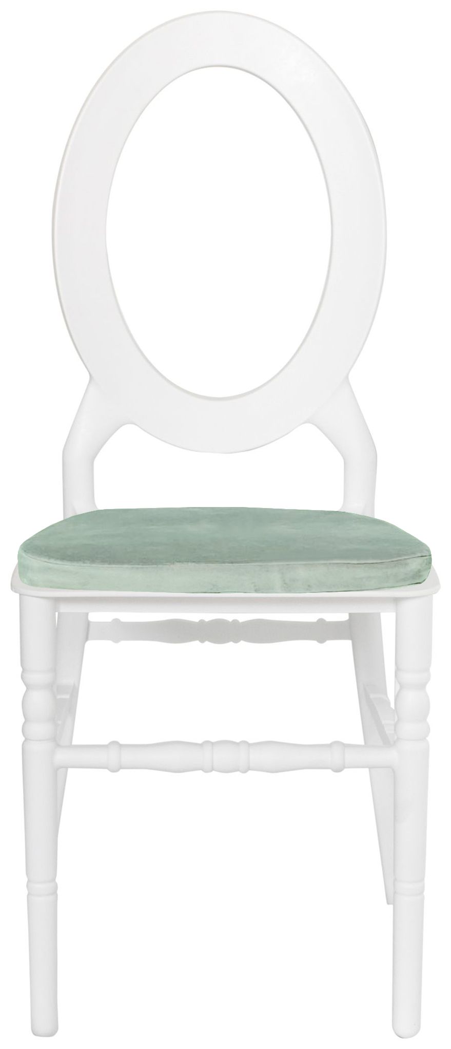 Стул ДОМИНГО белый с эвкалиптовой бархатной подушкой #312