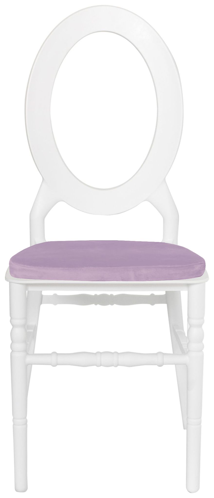 Стул ДОМИНГО белый с лиловой бархатной подушкой #425/426