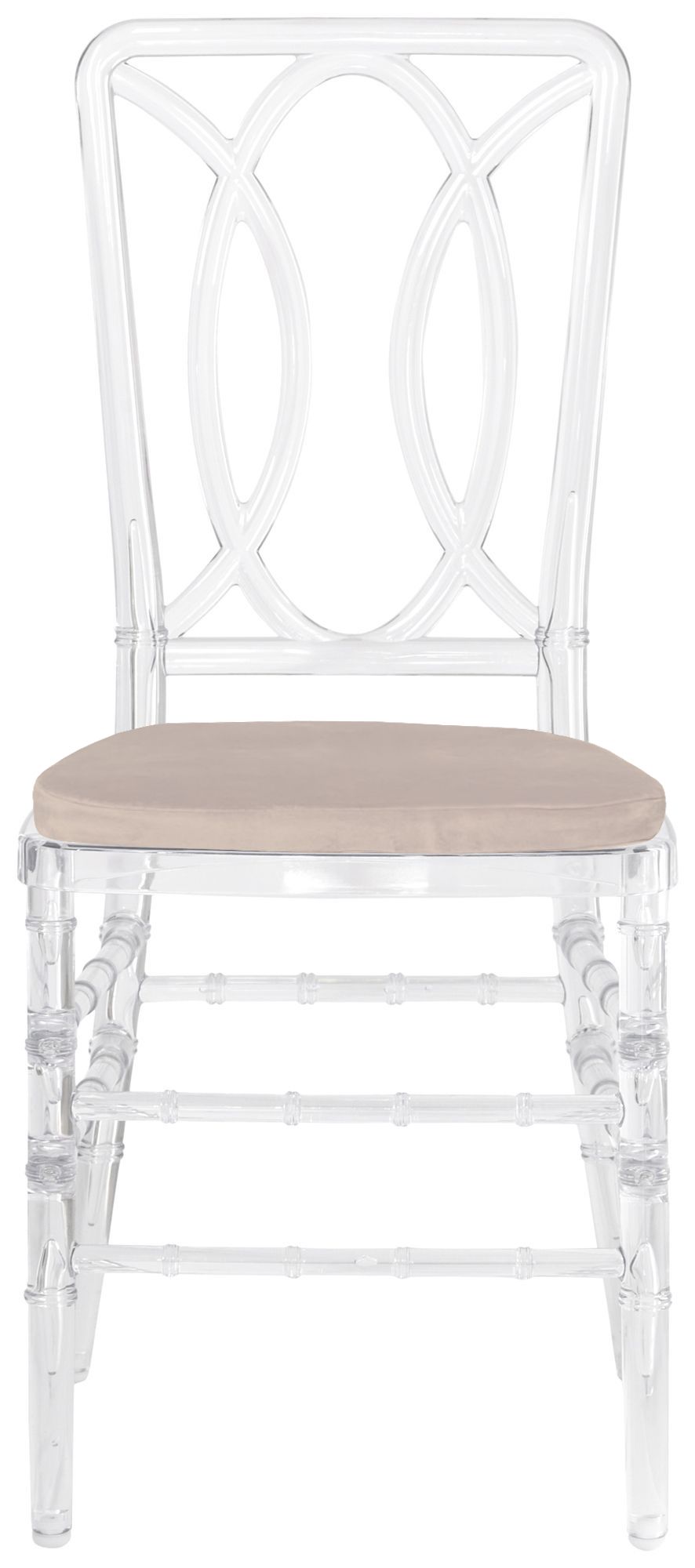 Стул ХЭМПСОН прозрачный с бежевой бархатной подушкой #403/402
